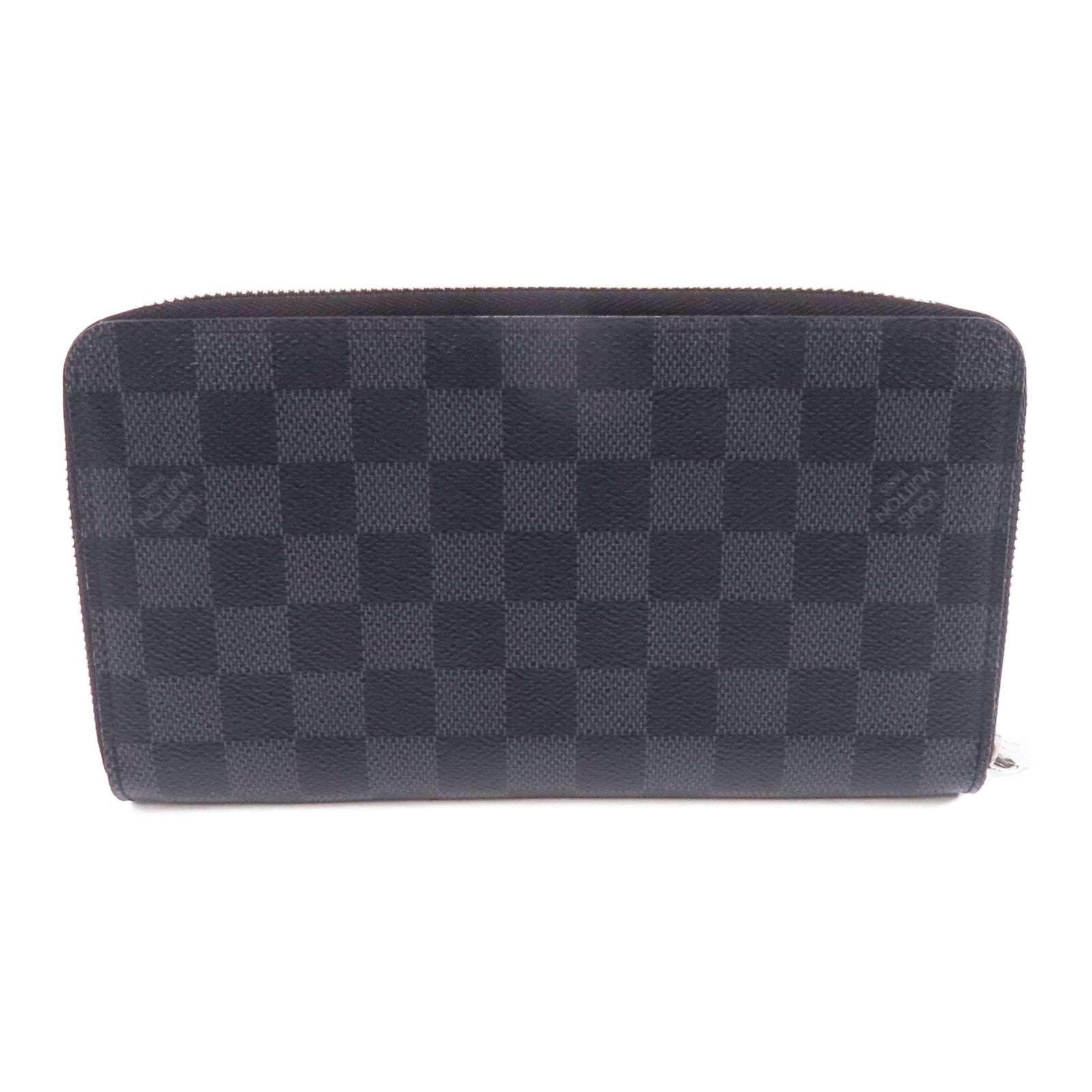 LOUIS VUITTON 【激減優惠】Damier Graphite Zippy Organizer Wallet銀扣長錢包黑色/灰色