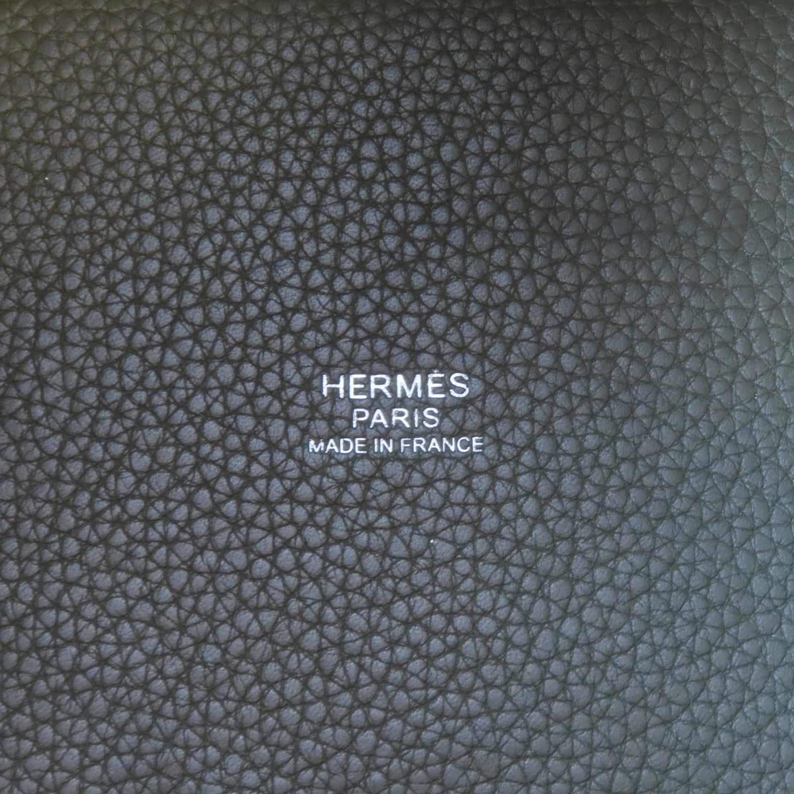 HERMES Clemence皮革Picotin PM銀扣手挽袋Vert Olive綠色