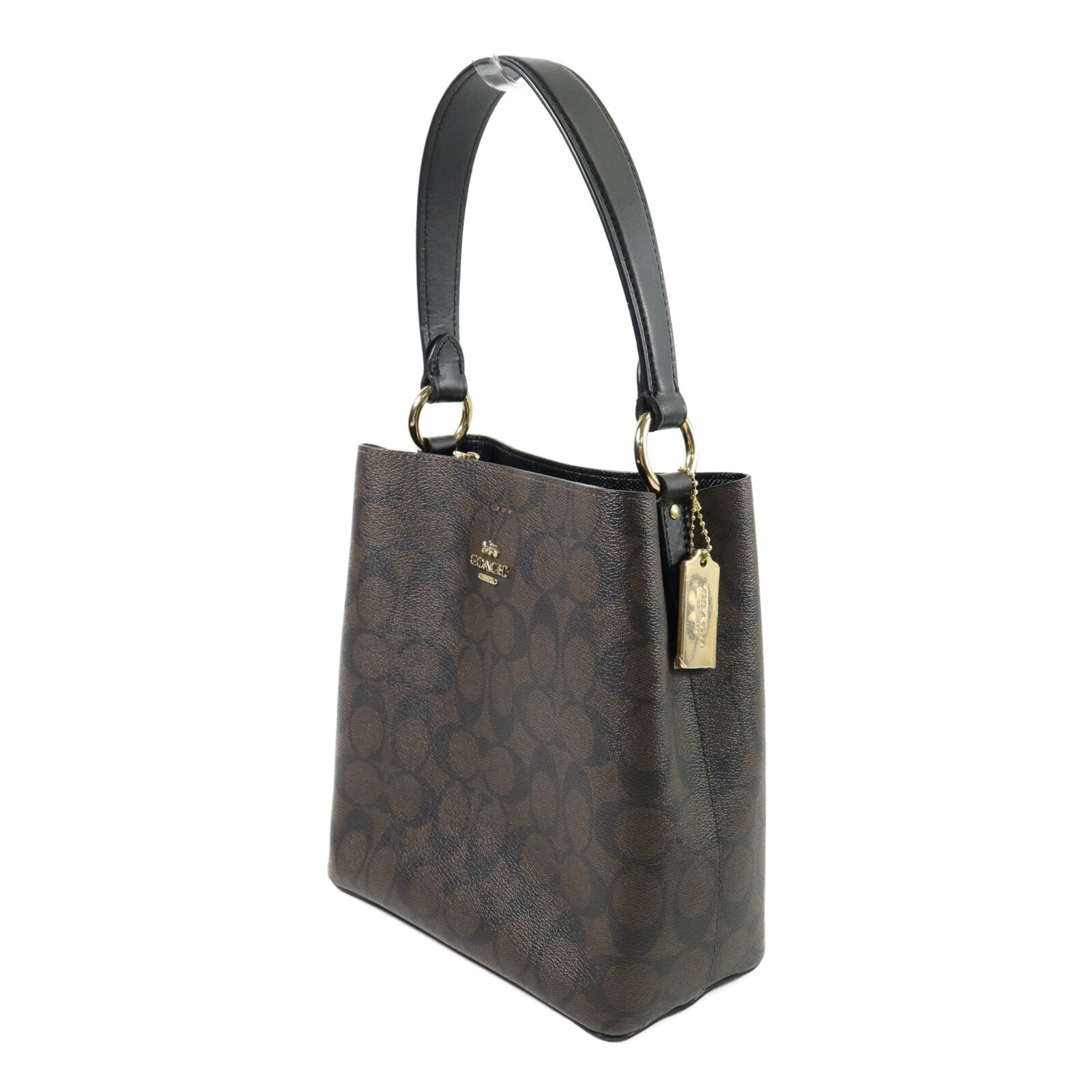 COACH 塗層帆布Town Bucket Small手挽肩背兩用袋