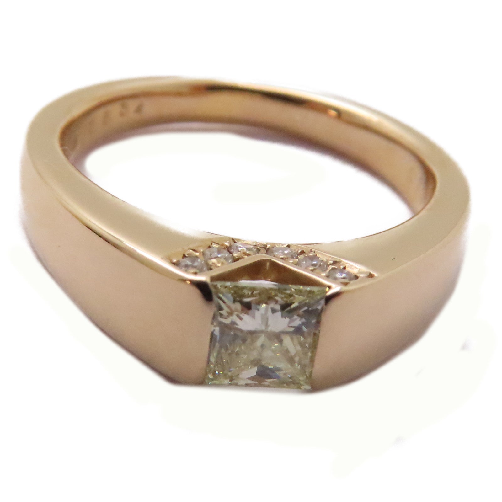 JEWELRY 【激減優惠】18K玫瑰金Diamond Ring 0.534ct/0.10ct鑽石戒指US#7.5