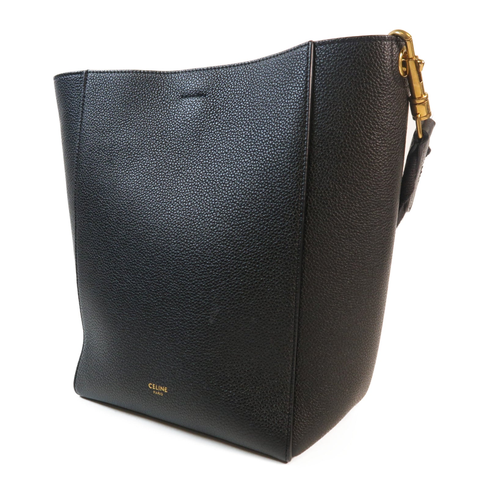 CELINE 【激減優惠】牛皮皮革Sangle Bucket Small金扣肩背袋