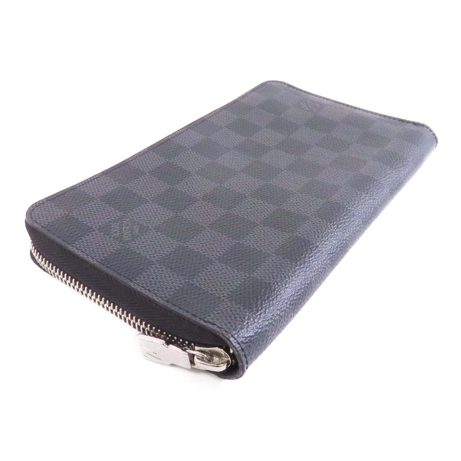 LOUIS VUITTON 【激減優惠】Damier Graphite Zippy Organizer Wallet銀扣長錢包黑色/灰色