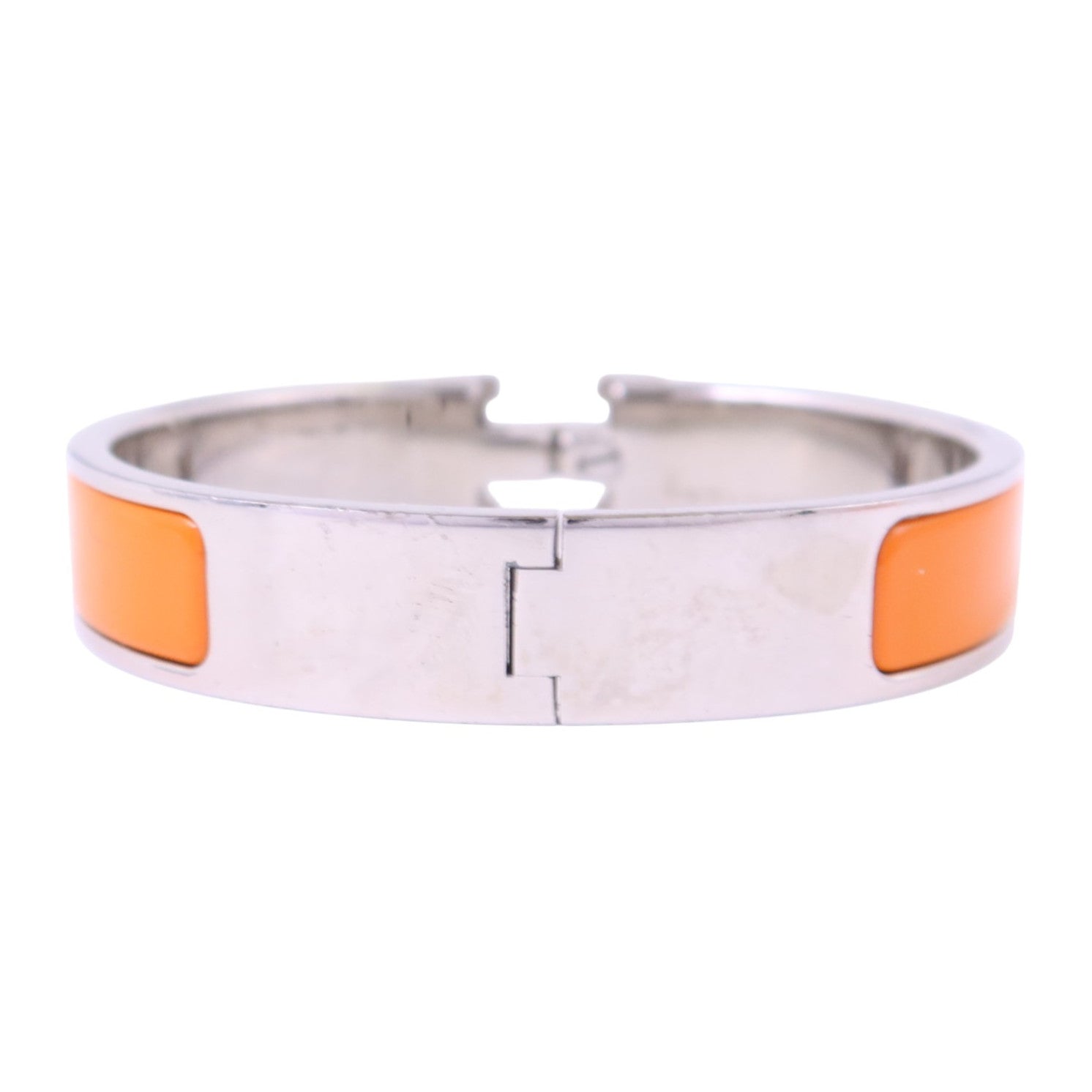HERMES 金屬/琺瑯Clic H Bracelet銀扣手鏈