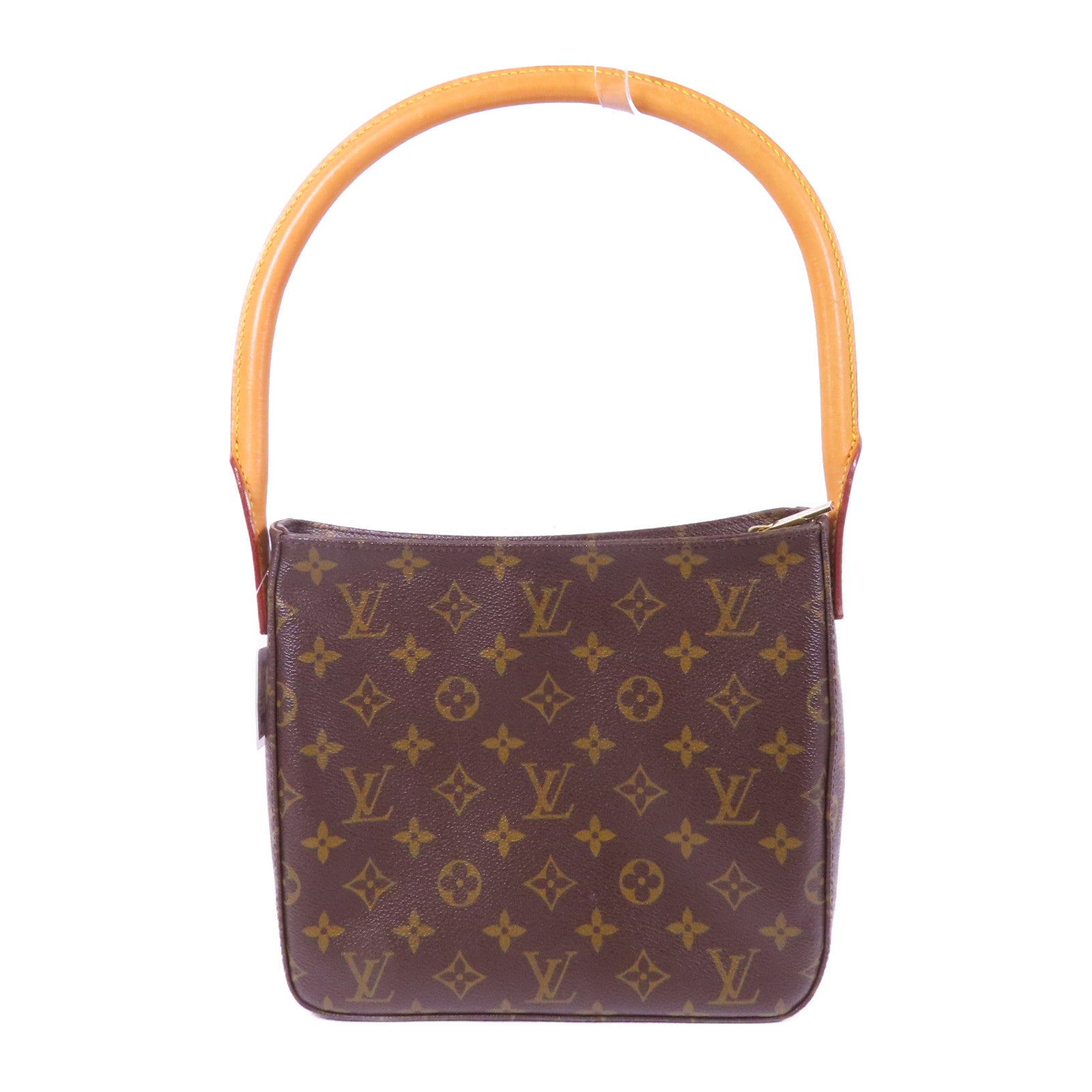 LOUIS VUITTON Monogram Looping MM金扣肩背袋棕色