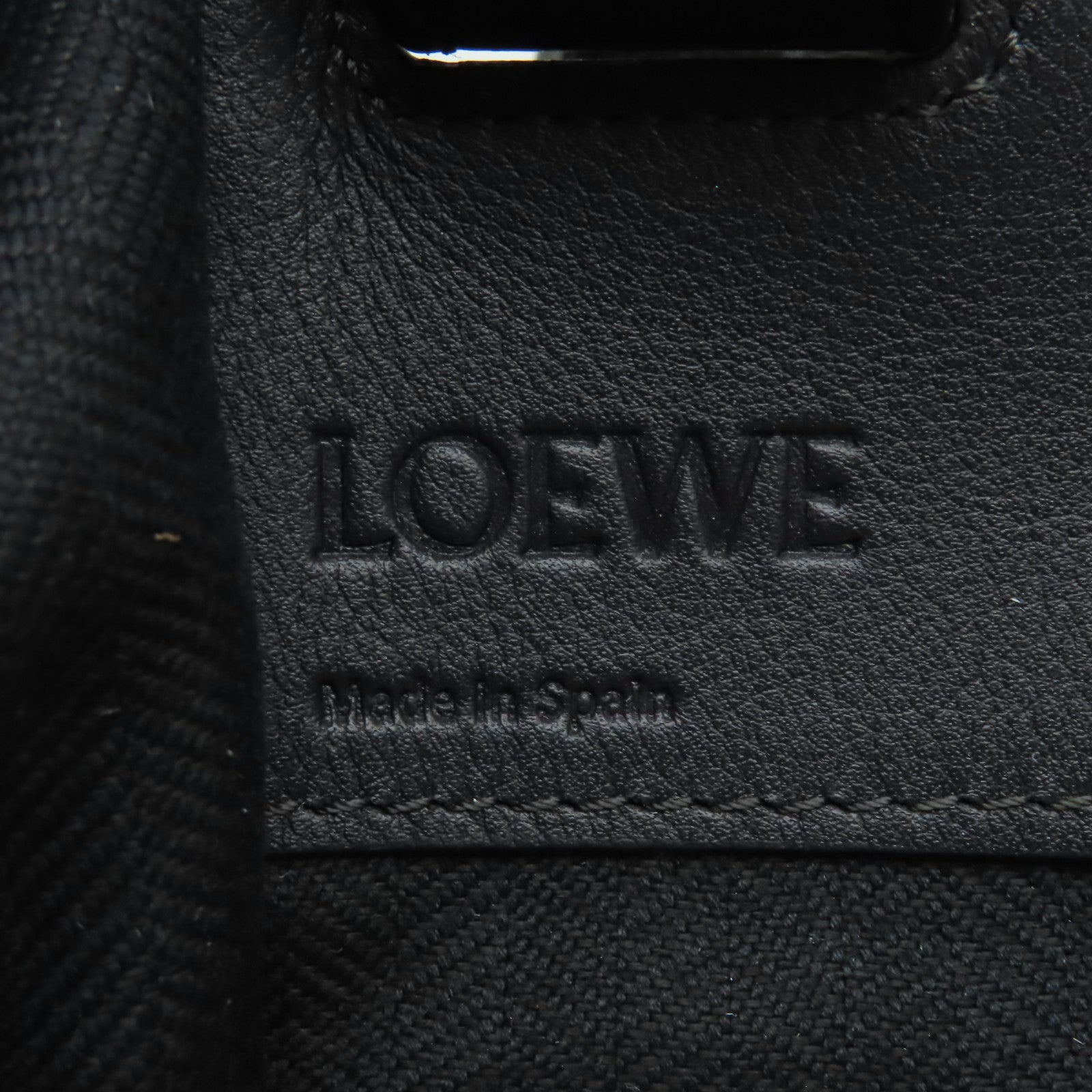 LOEWE 【清倉大減價】牛皮皮革Hammock金扣手挽肩背兩用袋黑色/灰色