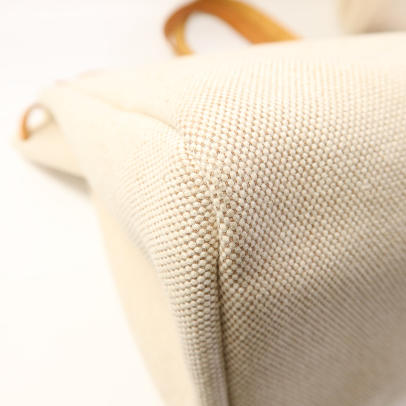 HERMES 帆布/皮革Kabas MM銀扣肩背袋