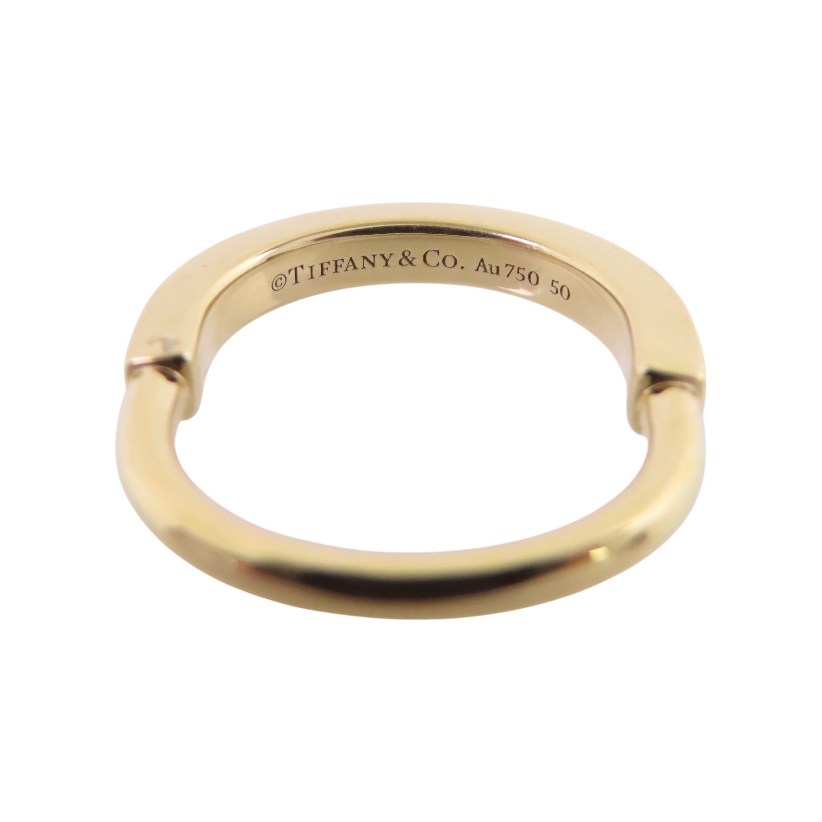 TIFFANY＆CO 18K黃金Lock Ring戒指#50/US#5.75