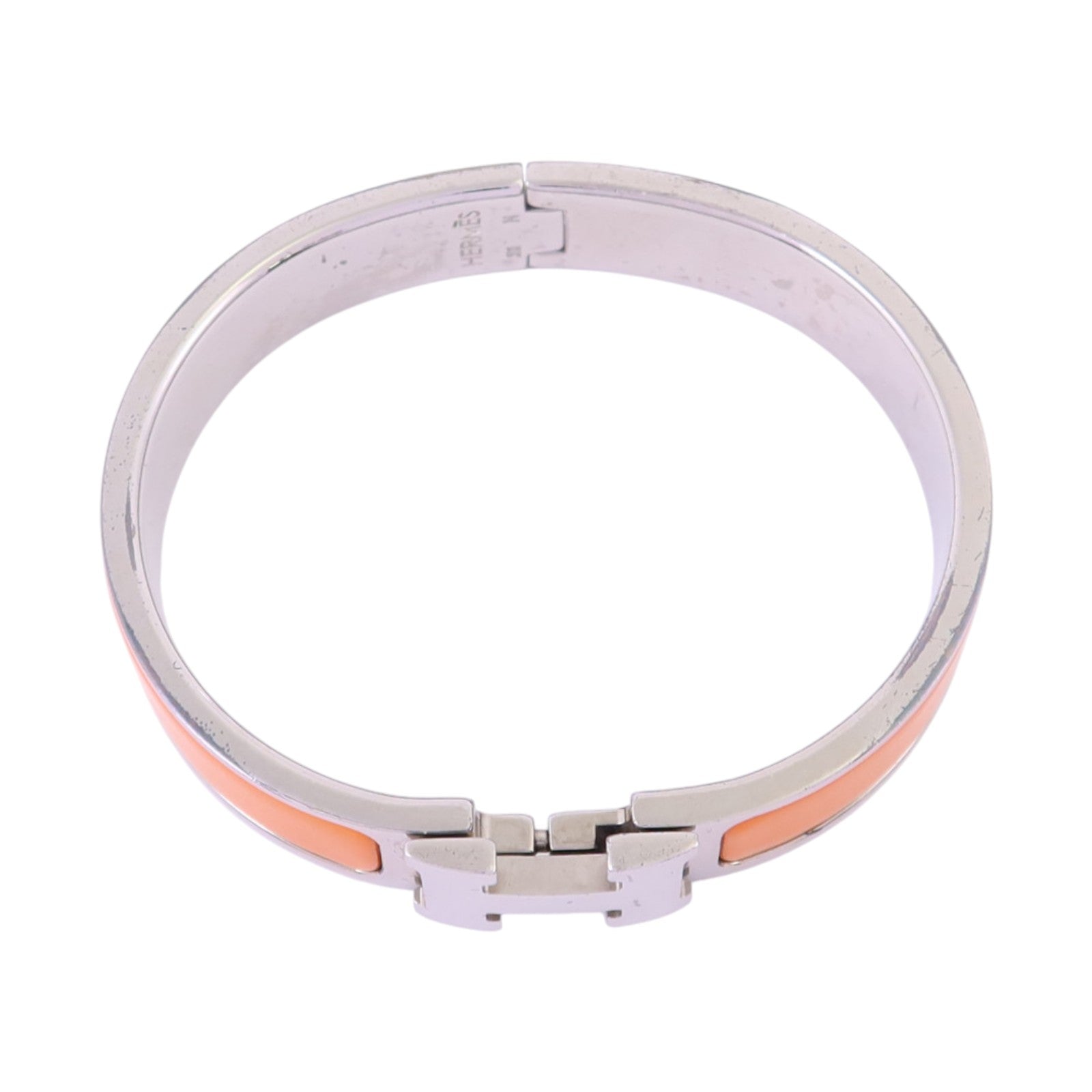 HERMES 金屬/琺瑯Clic H Bracelet銀扣手鏈