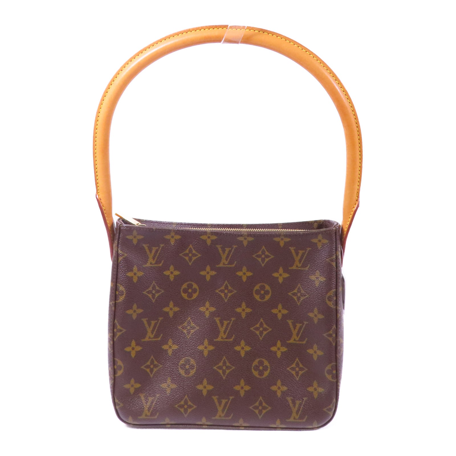 LOUIS VUITTON Monogram Looping MM金扣肩背袋棕色