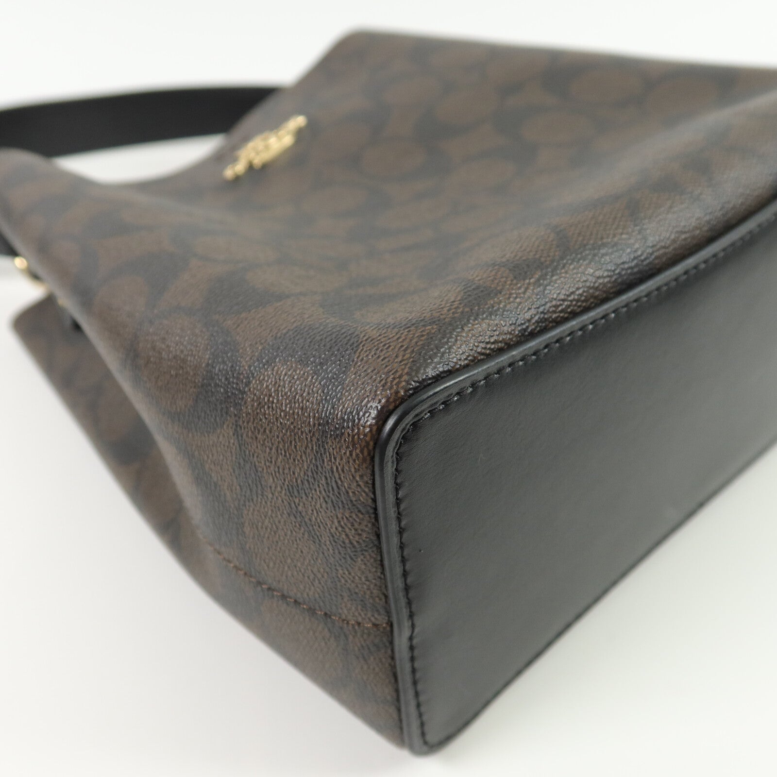 COACH 塗層帆布Town Bucket Small手挽肩背兩用袋