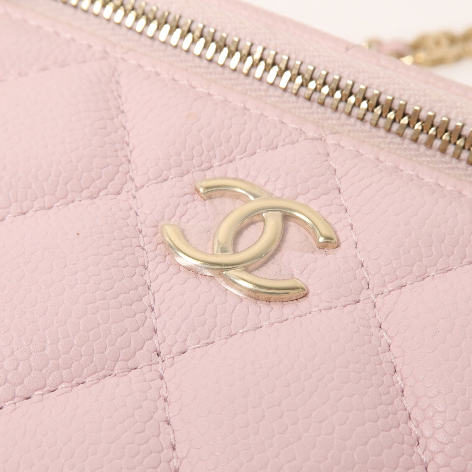 CHANEL 牛皮皮革Vanity Case鏈帶肩背袋