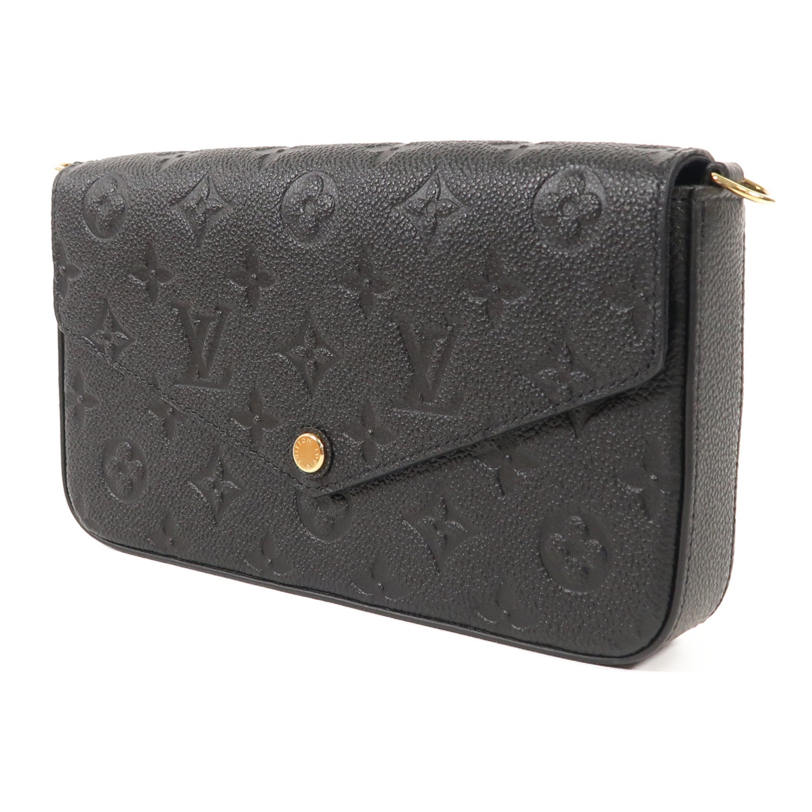 LOUIS VUITTON Monogram Empreinte Felicie Pochette 金扣鏈帶肩背袋