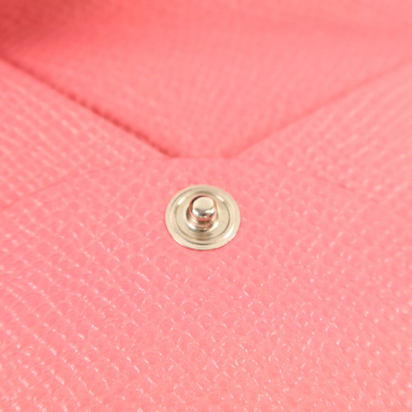 HERMES Epsom皮革Bastia銀扣零錢包Rose Lipstick