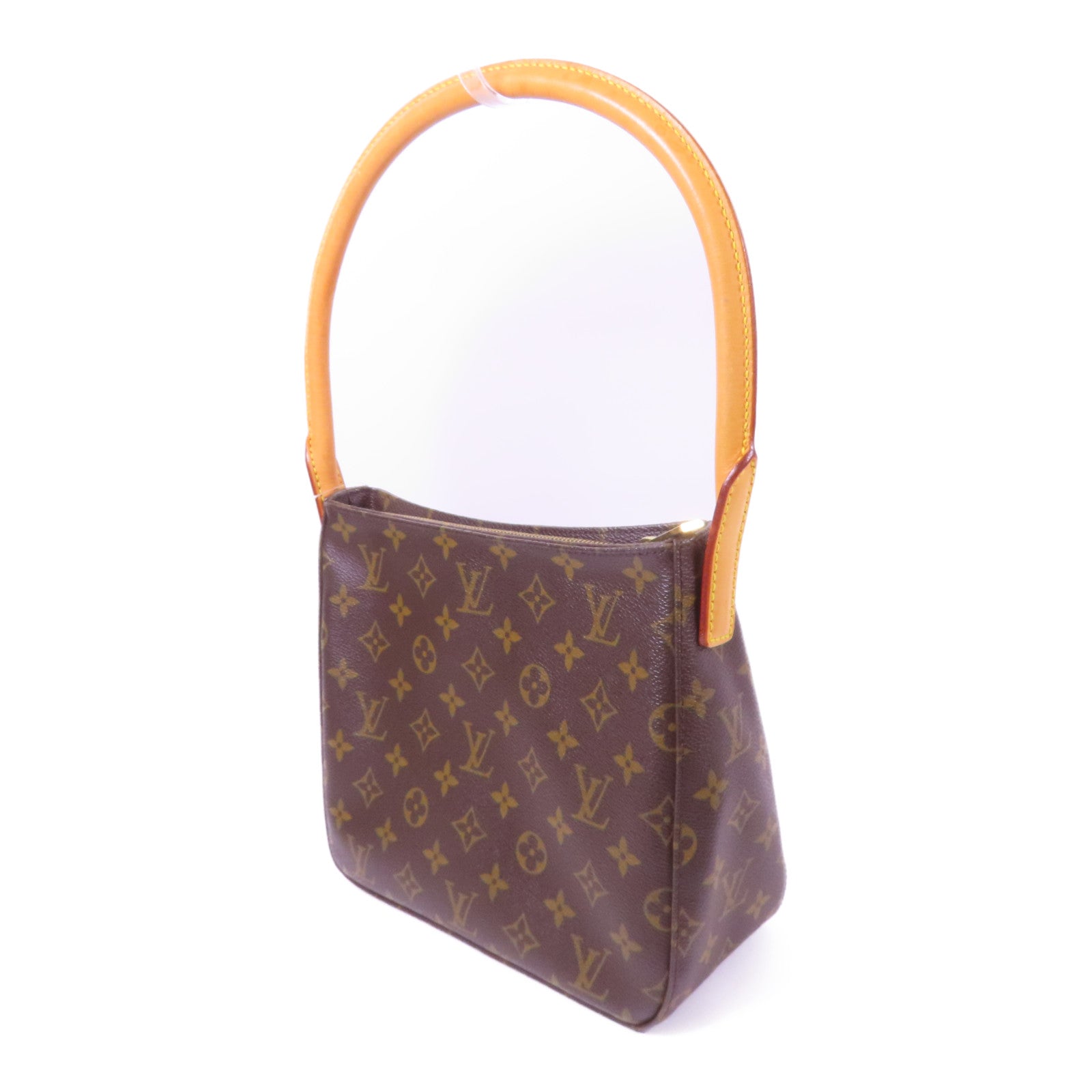 LOUIS VUITTON Monogram Looping MM金扣肩背袋棕色