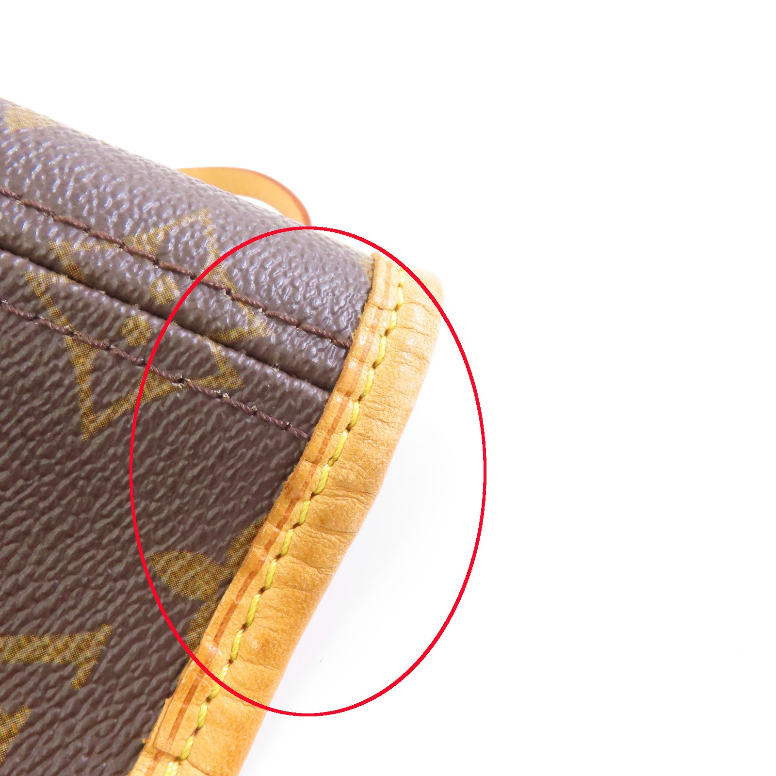 LOUIS VUITTON Monogram Neverfull MM金扣手挽袋棕色