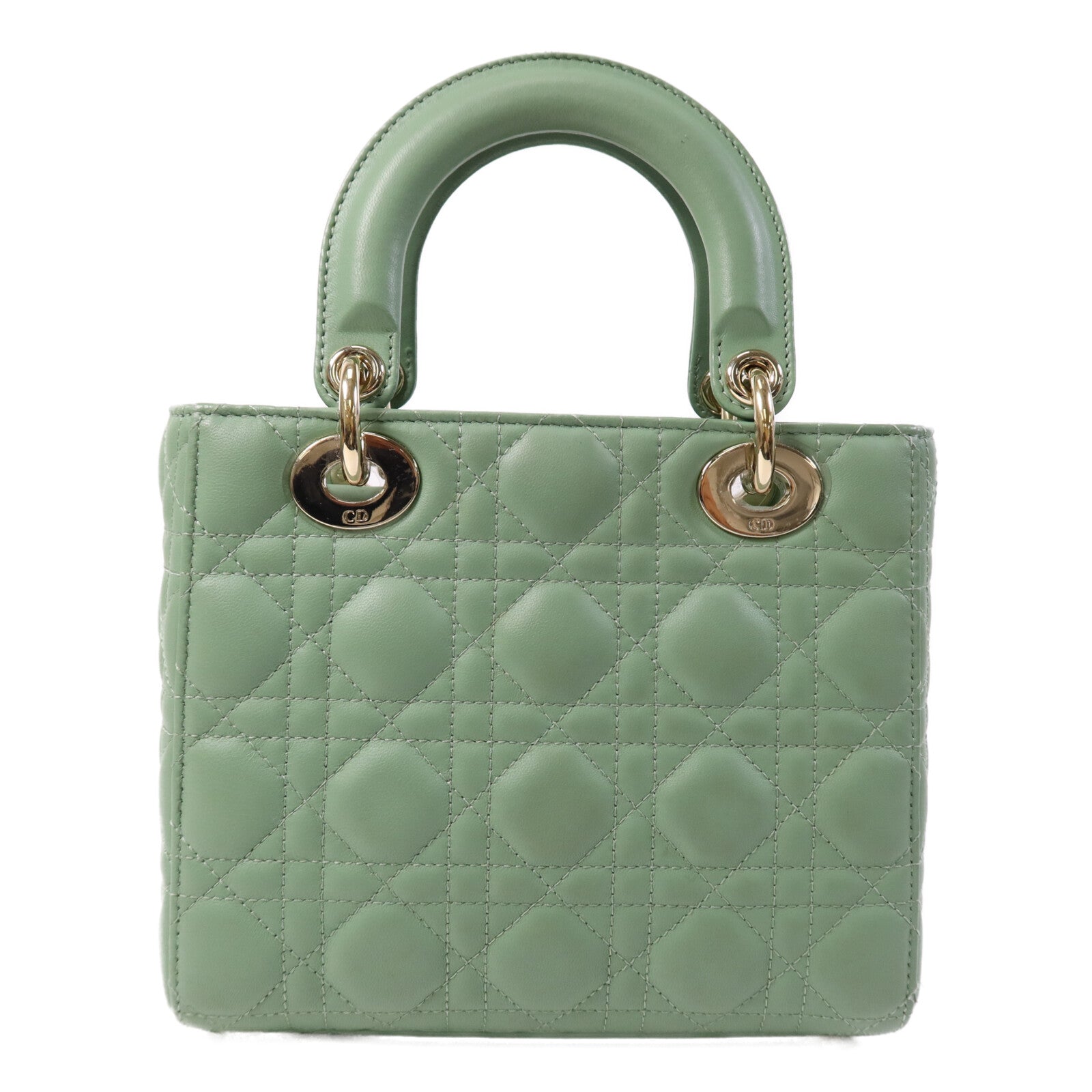 Dior 羊皮皮革Lady Dior Small金扣手挽肩背兩用袋