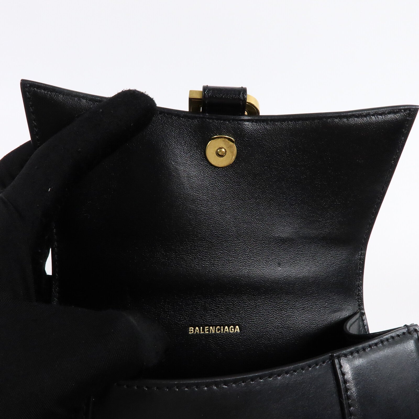 BALENCIAGA 牛皮皮革Hourglass XS手挽肩背兩用袋
