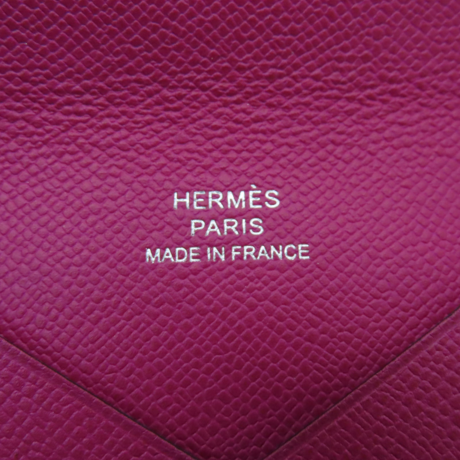 HERMES 【激減優惠】Maurice皮革Calvi銀扣卡片套Rose Mexico墨西哥粉色