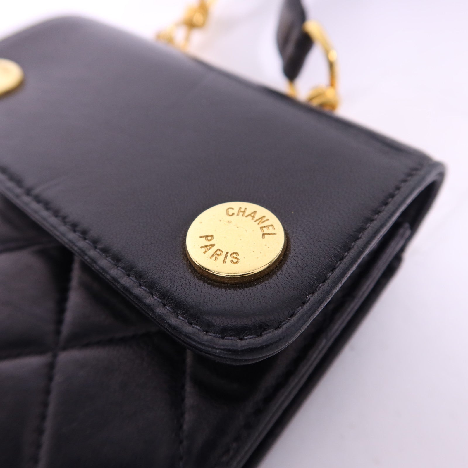 CHANEL 羊皮皮革Waist Bag金扣腰包