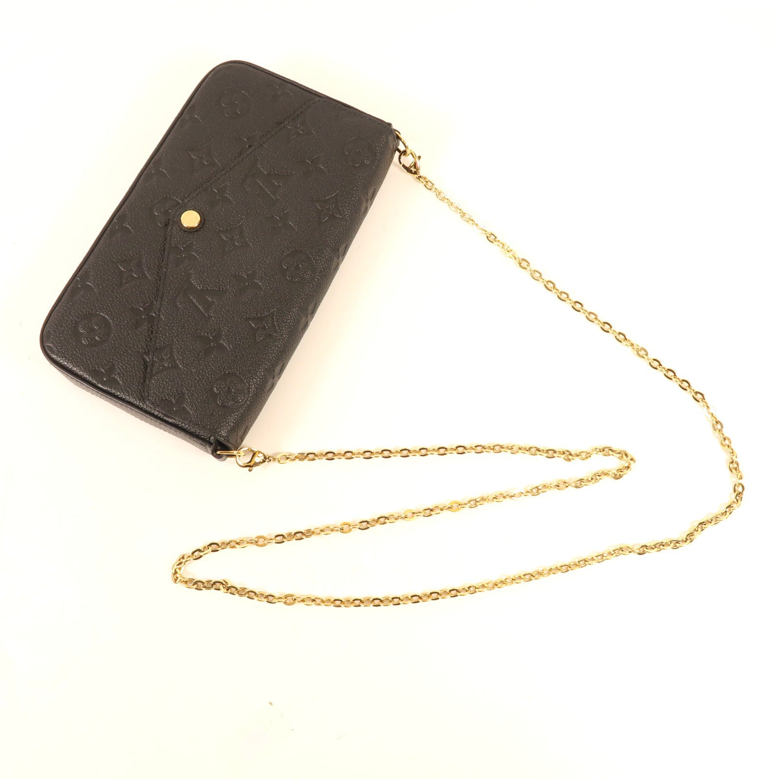 LOUIS VUITTON Monogram Empreinte Felicie Pochette 金扣鏈帶肩背袋