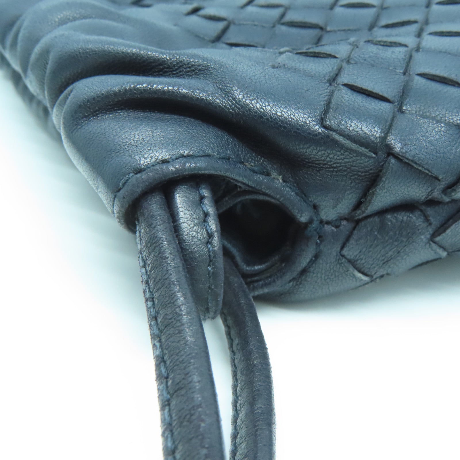 BOTTEGA VENETA 織紋皮革Shoulder Bag肩背袋深藍色