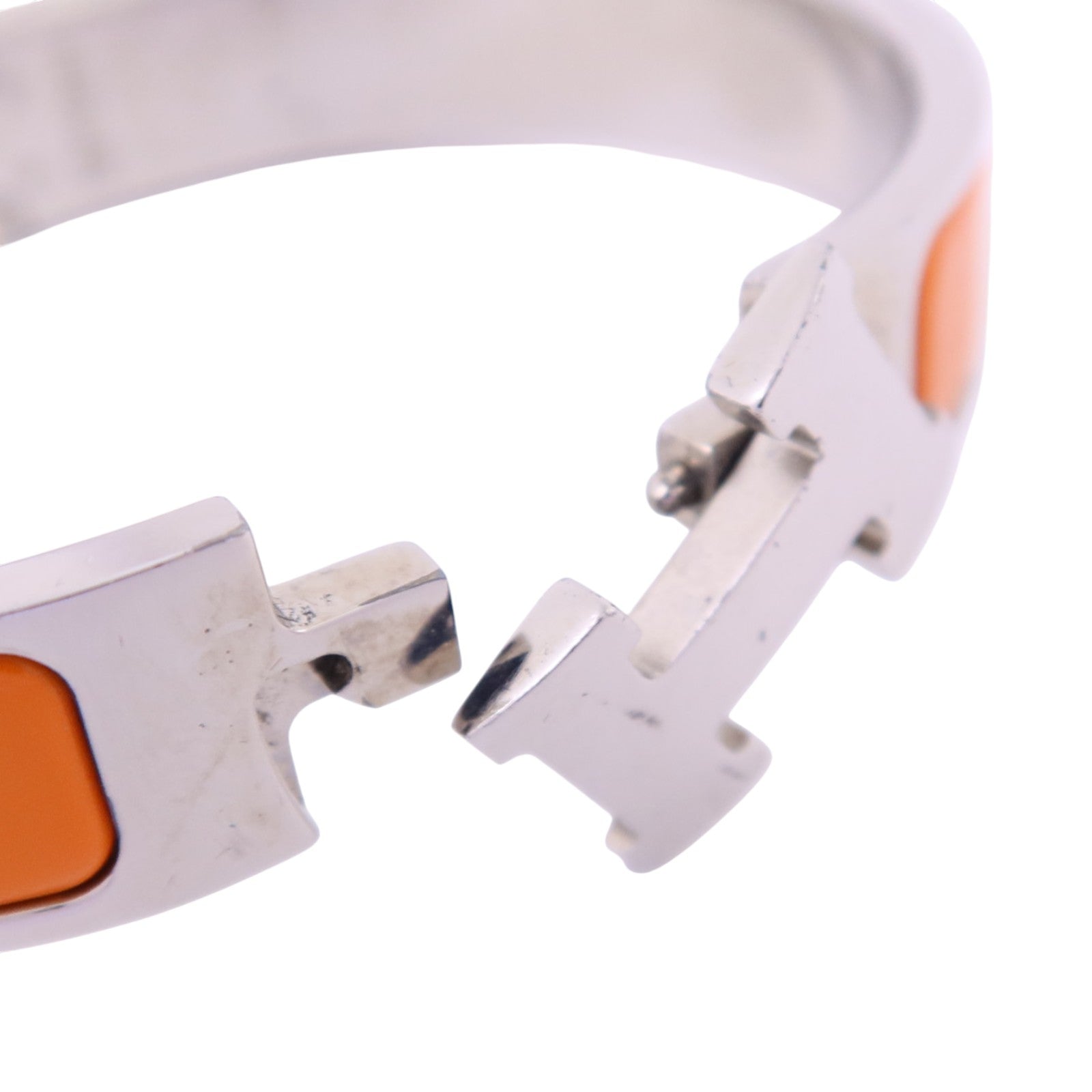 HERMES 金屬/琺瑯Clic H Bracelet銀扣手鏈