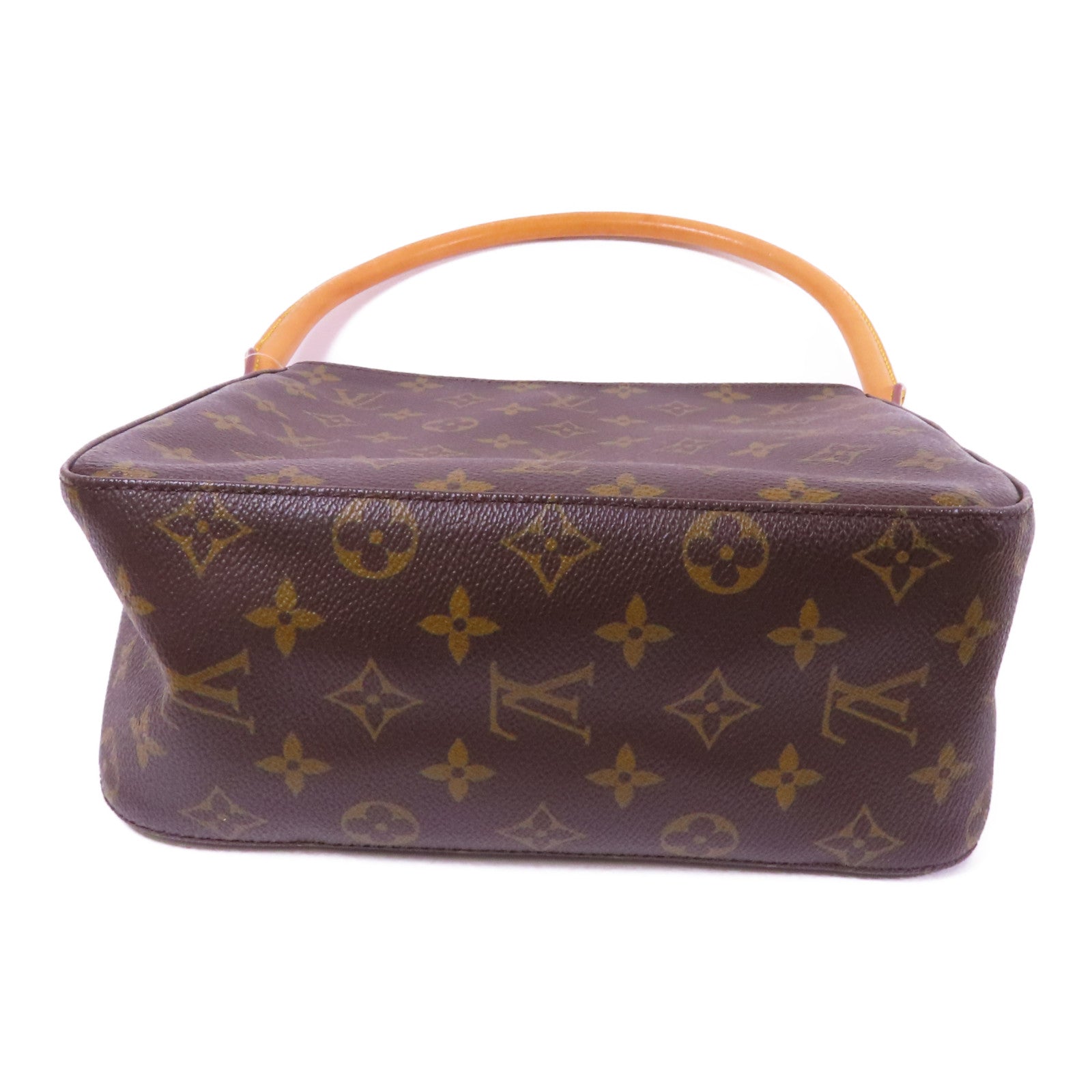 LOUIS VUITTON Monogram Looping MM金扣肩背袋棕色