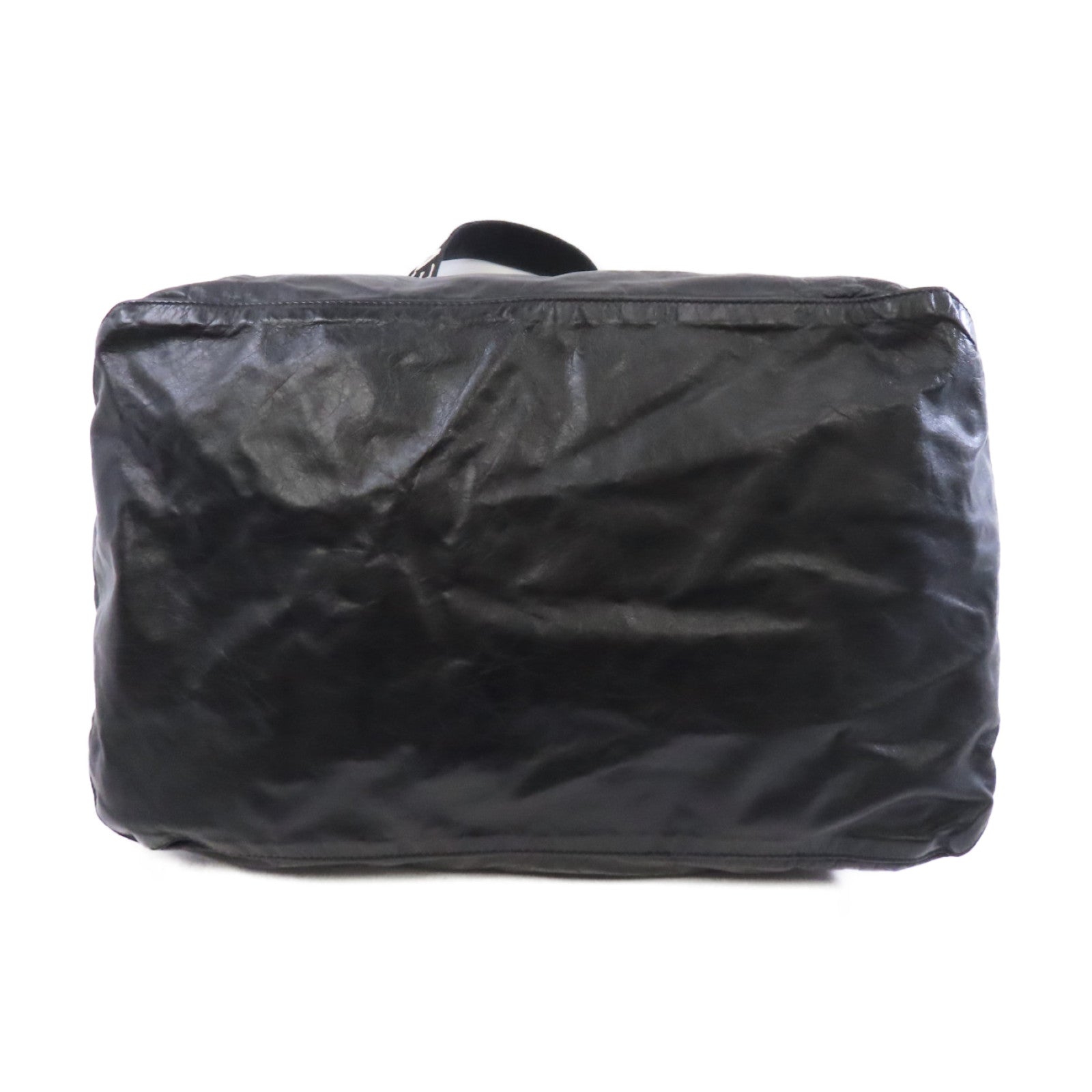 LOEWE 牛皮皮革Fold Shopper銀扣肩背袋黑色