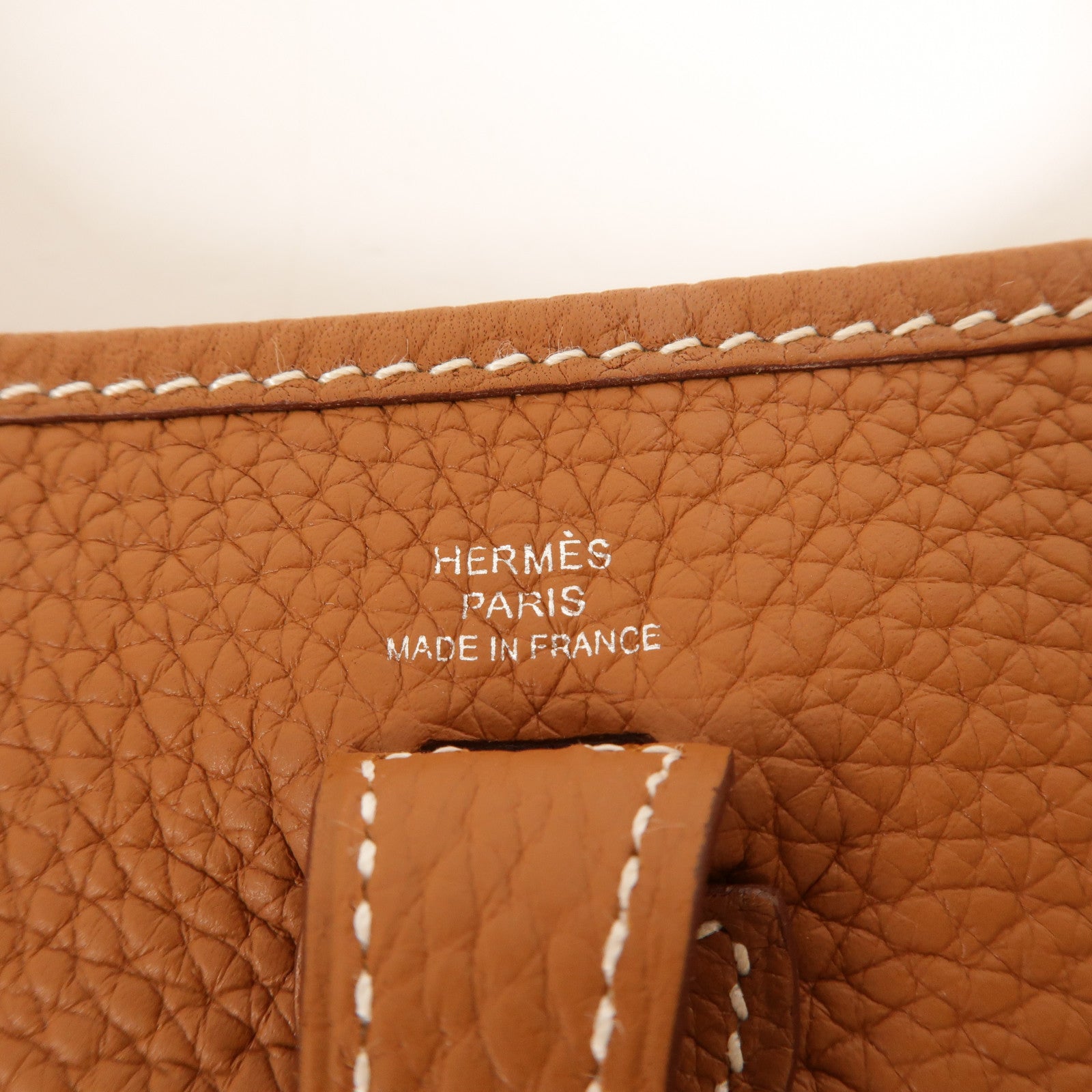 HERMES Clemence皮革Evelyne TPM肩背袋Gold