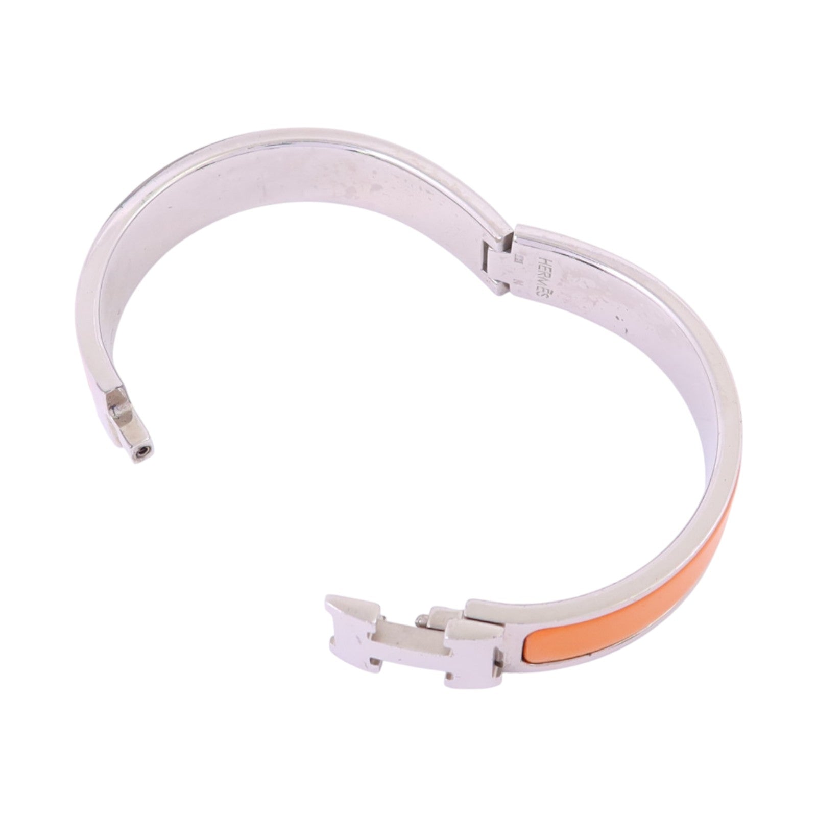 HERMES 金屬/琺瑯Clic H Bracelet銀扣手鏈
