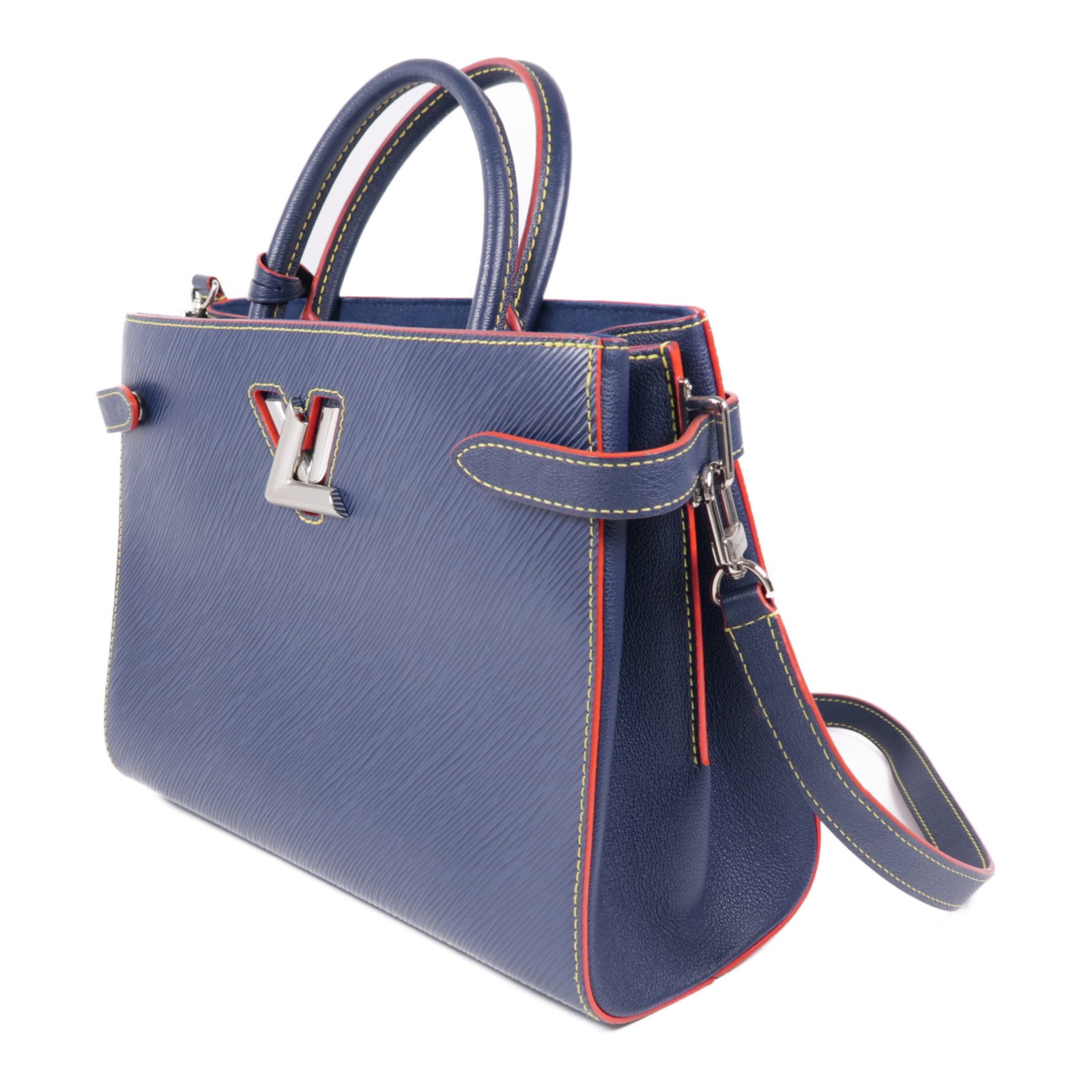 LOUIS VUITTON LV SHW Twist Tote Bag 2way Shoulder Hand Bag Epi M54980 Navy