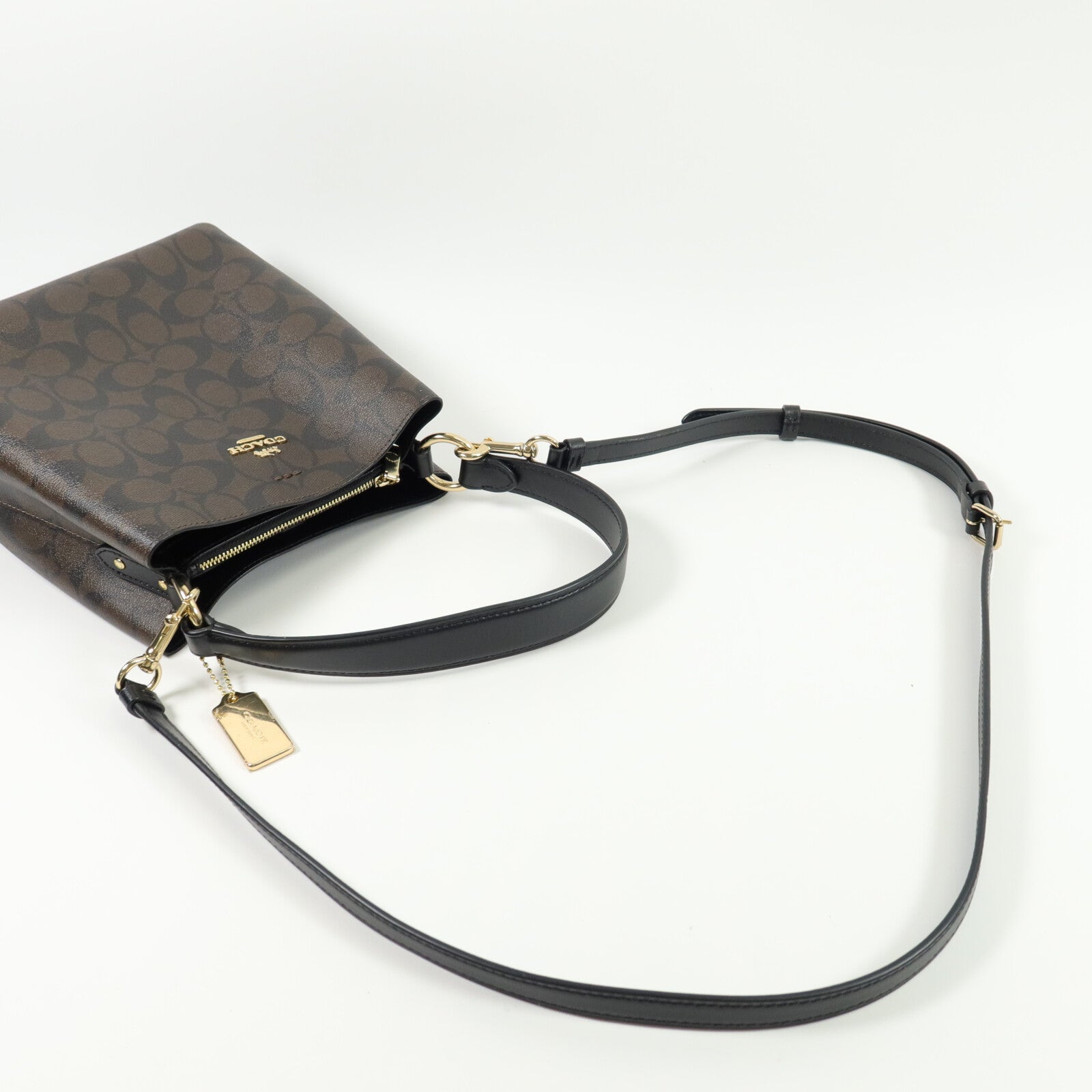 COACH 塗層帆布Town Bucket Small手挽肩背兩用袋