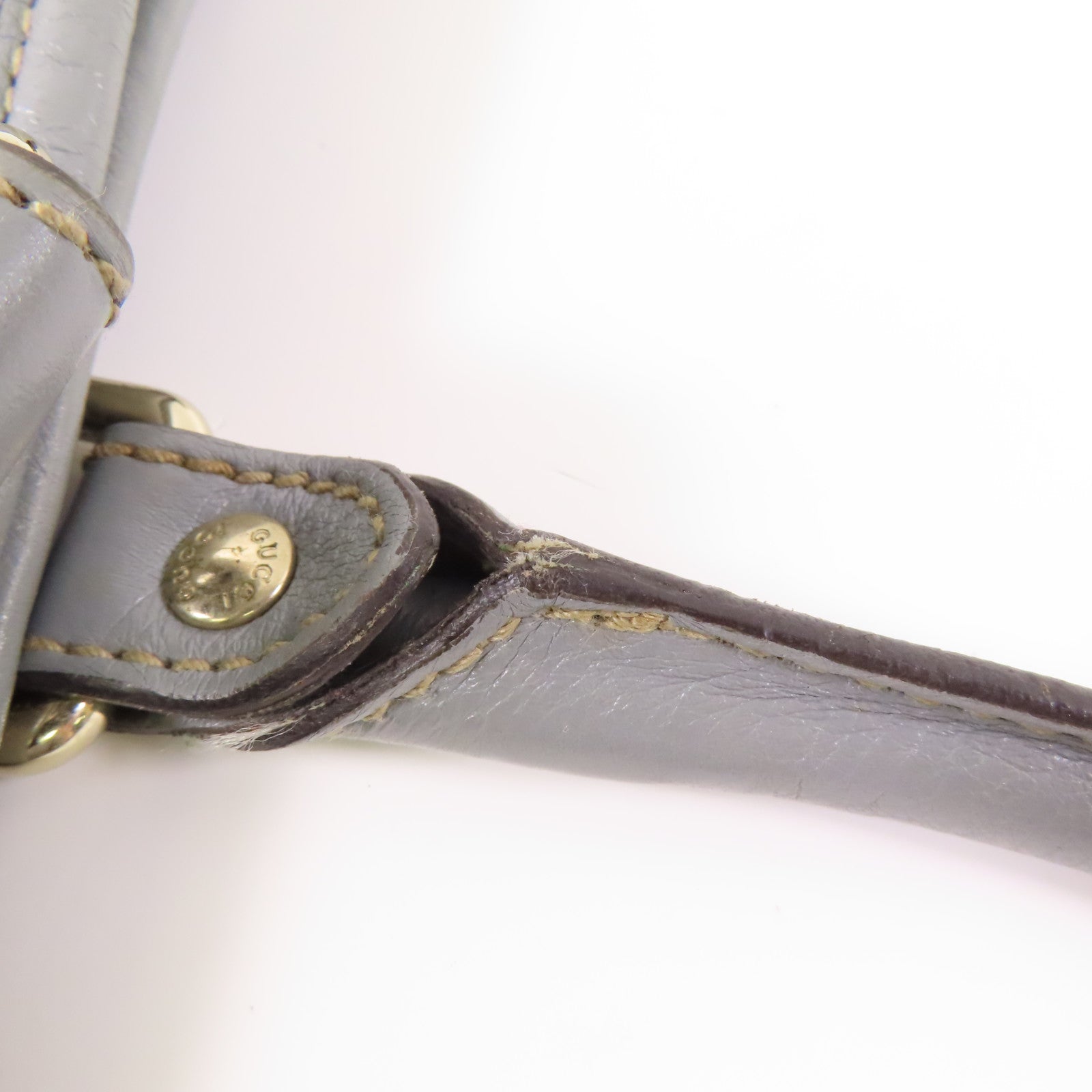 GUCCI GG GHW Tote Bag 201482 Calfskin Leather Gray