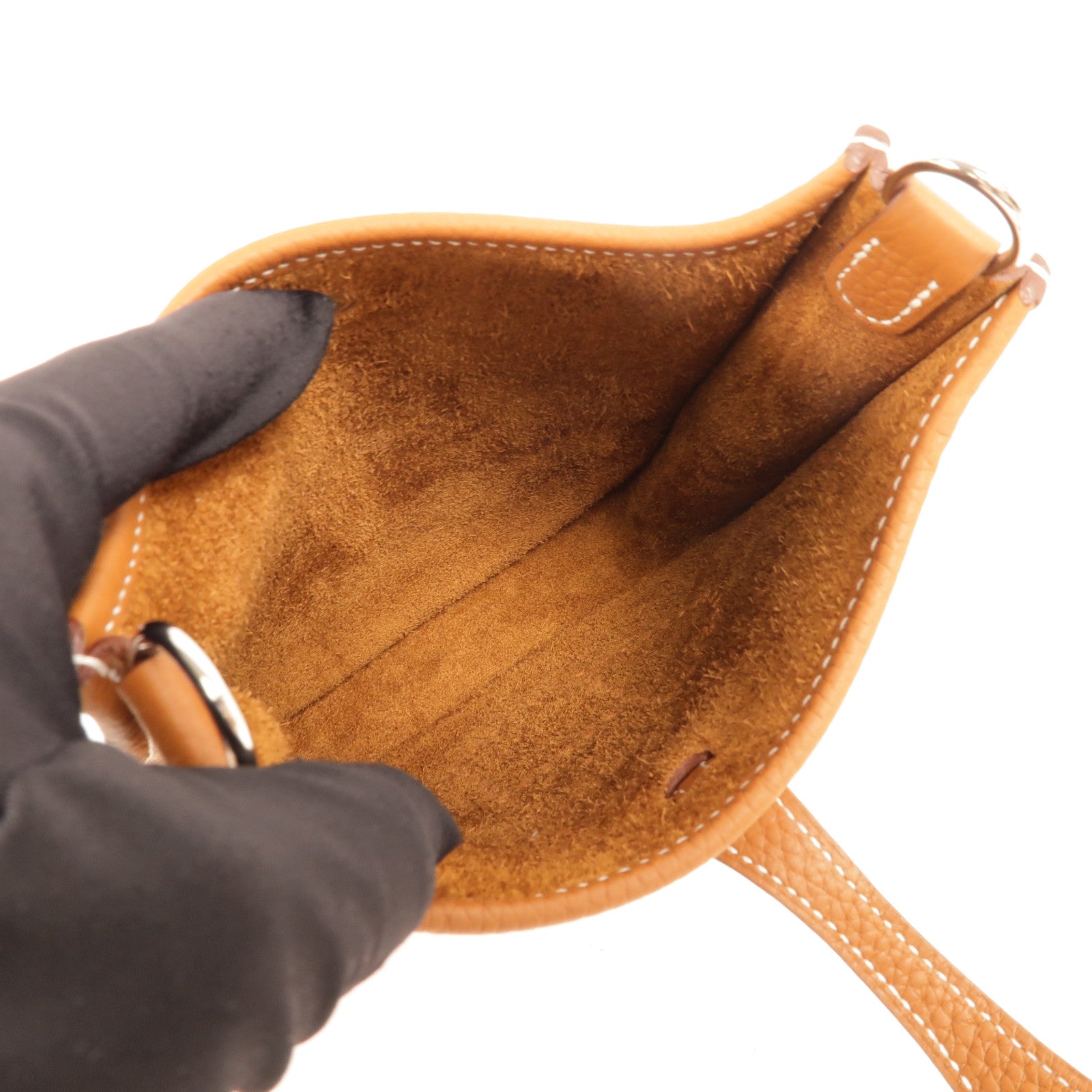 HERMES Clemence皮革Evelyne TPM肩背袋Gold