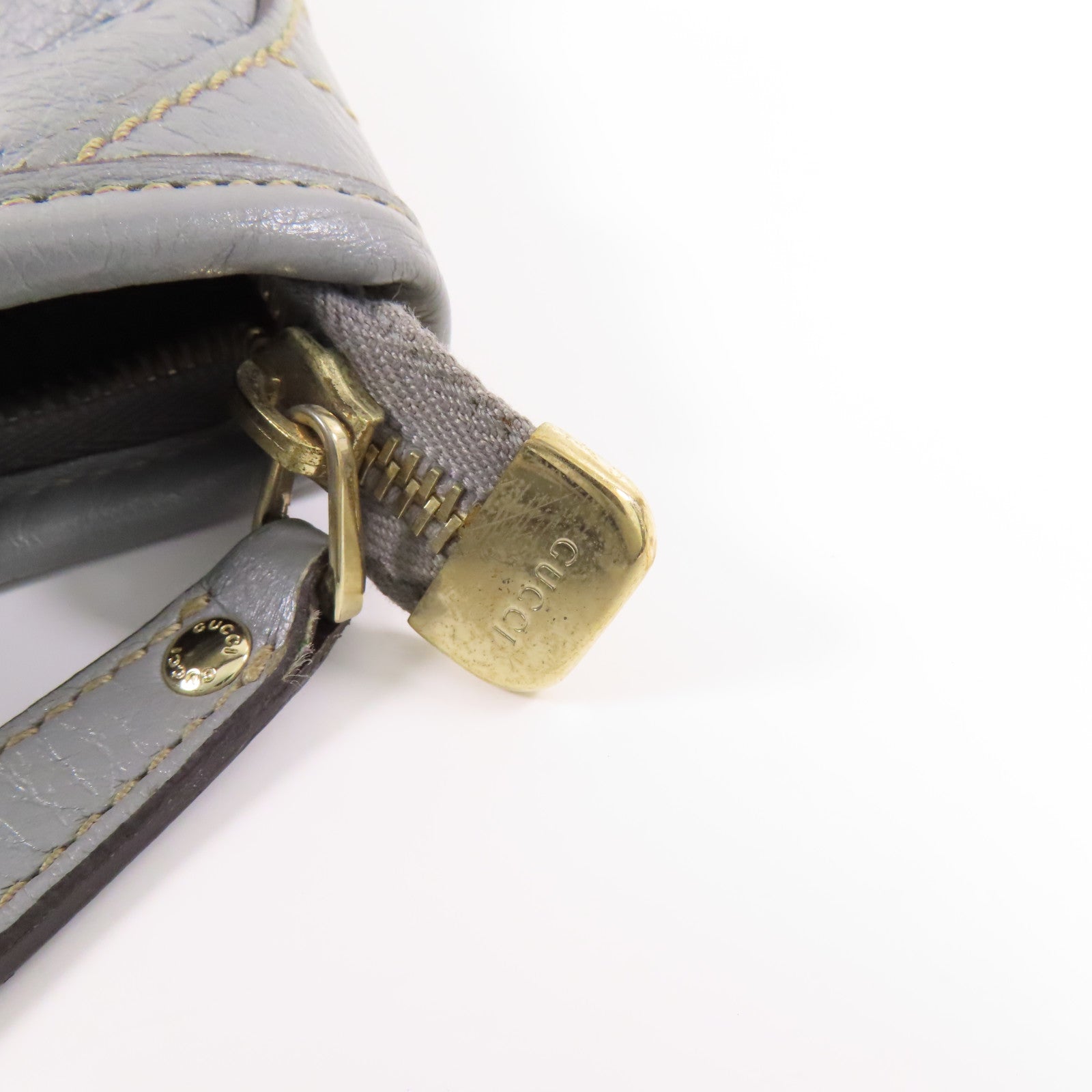 GUCCI GG GHW Tote Bag 201482 Calfskin Leather Gray