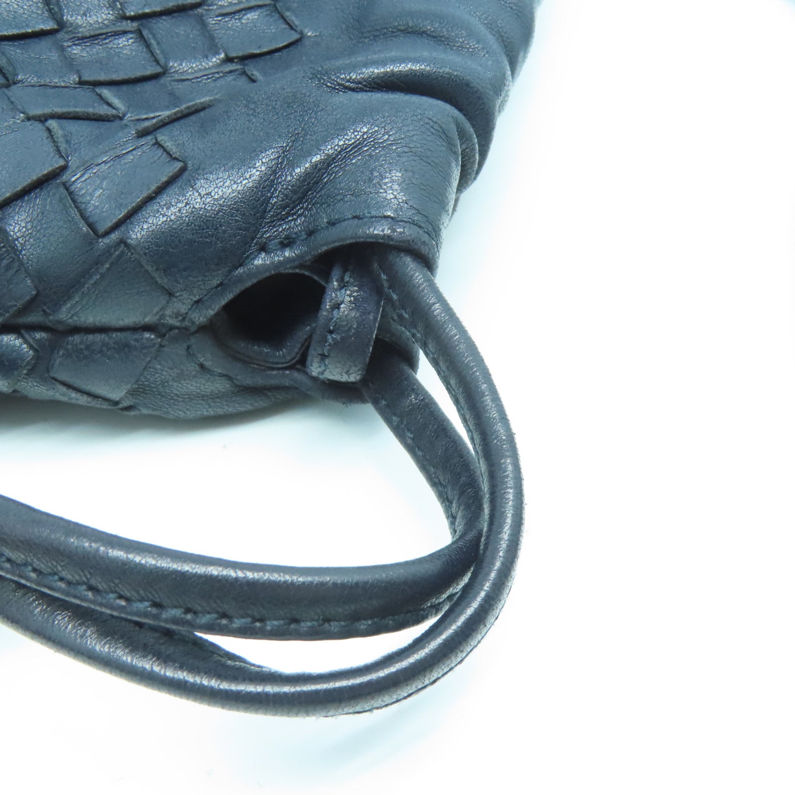BOTTEGA VENETA 織紋皮革Shoulder Bag肩背袋深藍色