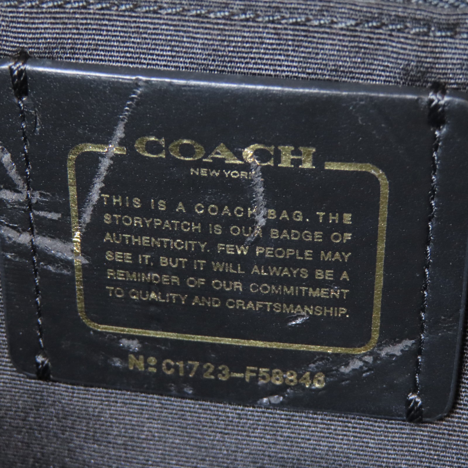 COACH 牛皮皮革Tote Bag金扣手挽袋黑色