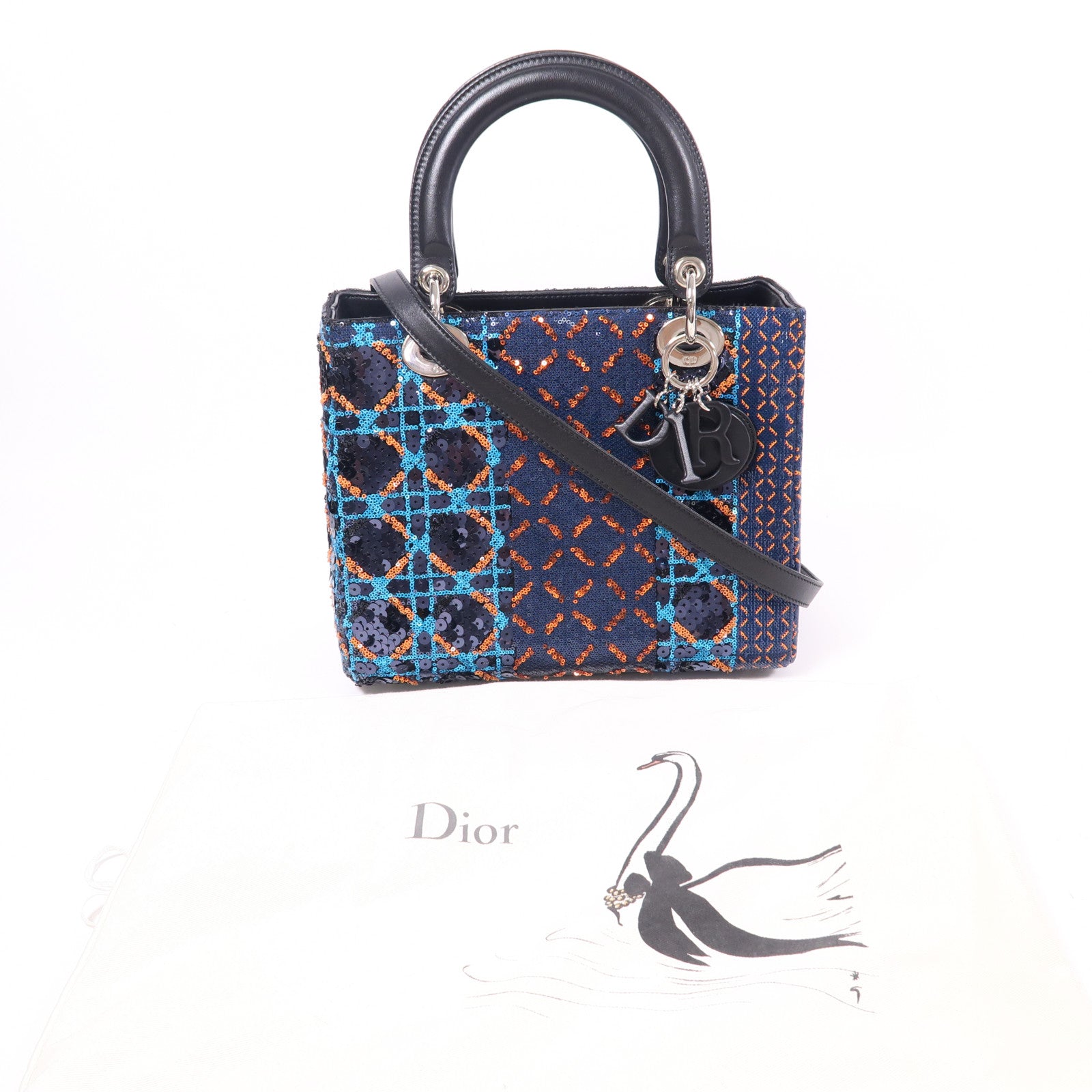 Dior SHW Lady Dior Medium 2way Shoulder Bag Sequins Lambskin M0550PSTK