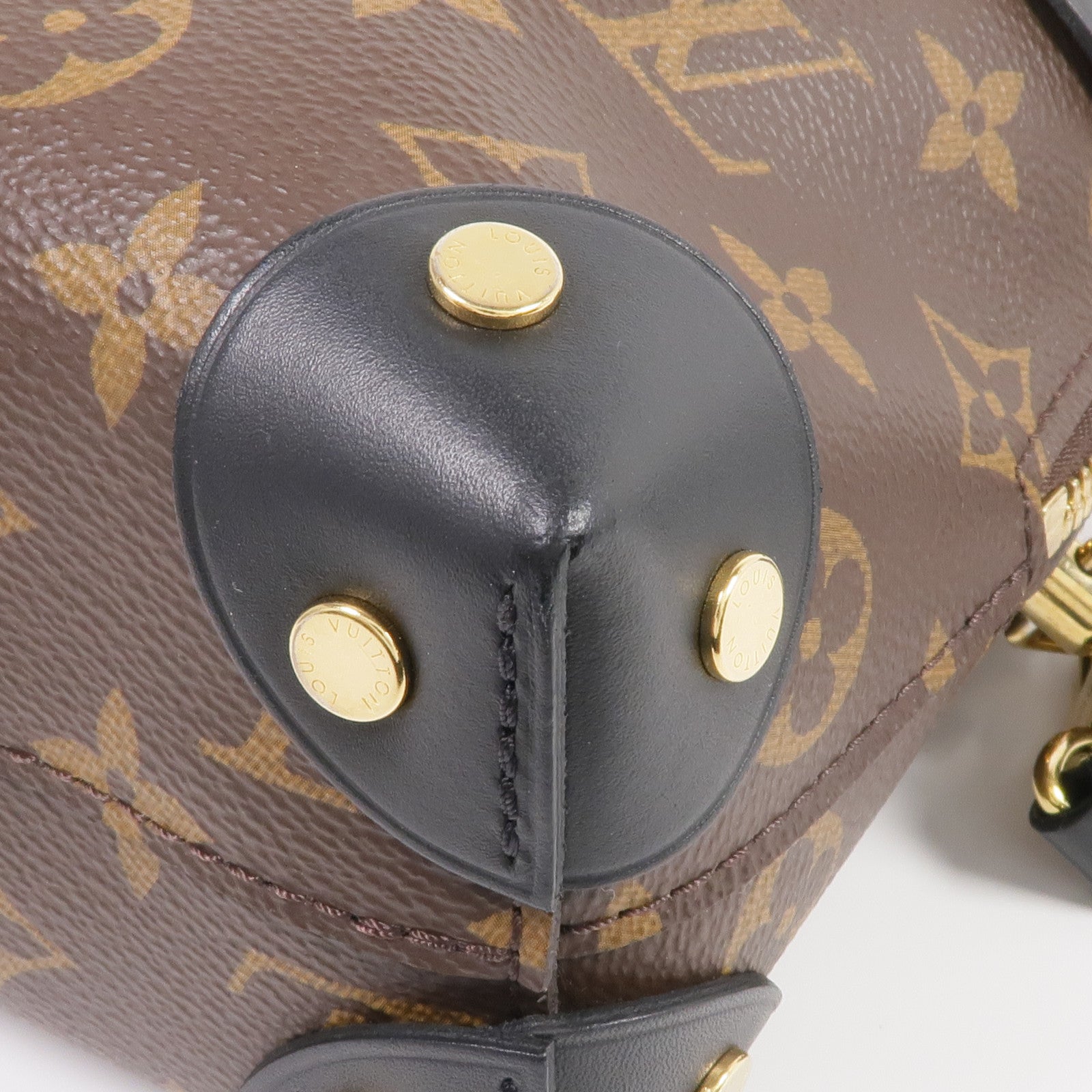LOUIS VUITTON Monogram Petite Malle Souple金扣手挽肩背兩用袋棕色