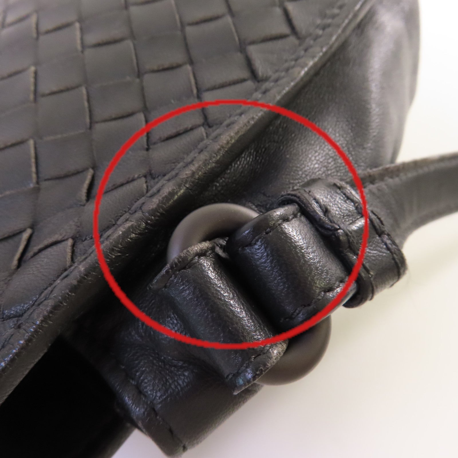 BOTTEGA VENETA 【激減優惠】織紋皮革Shoulder Bag肩背袋黑色