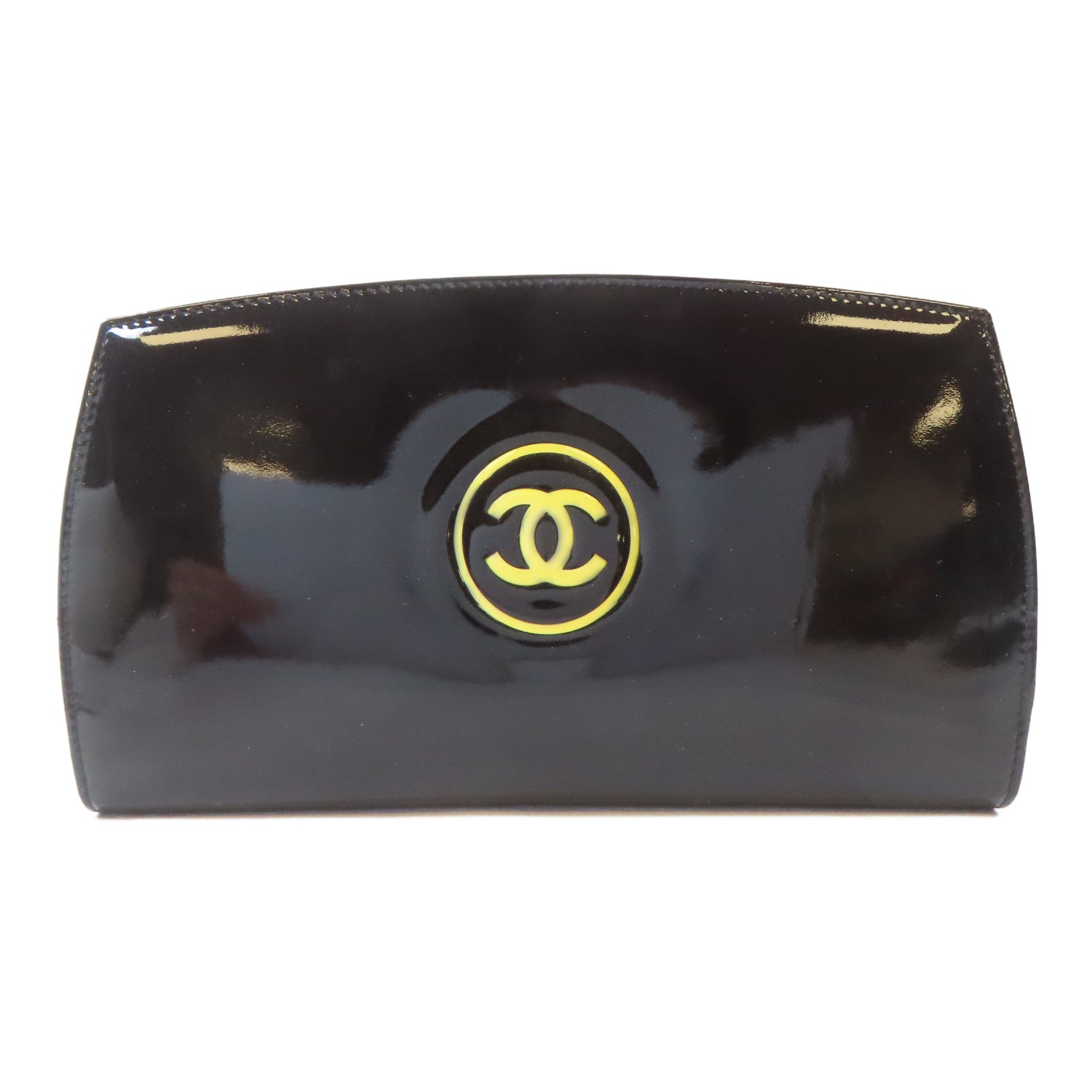 CHANEL 【激減優惠】漆皮皮革Long Wallet銀扣長錢包黑色