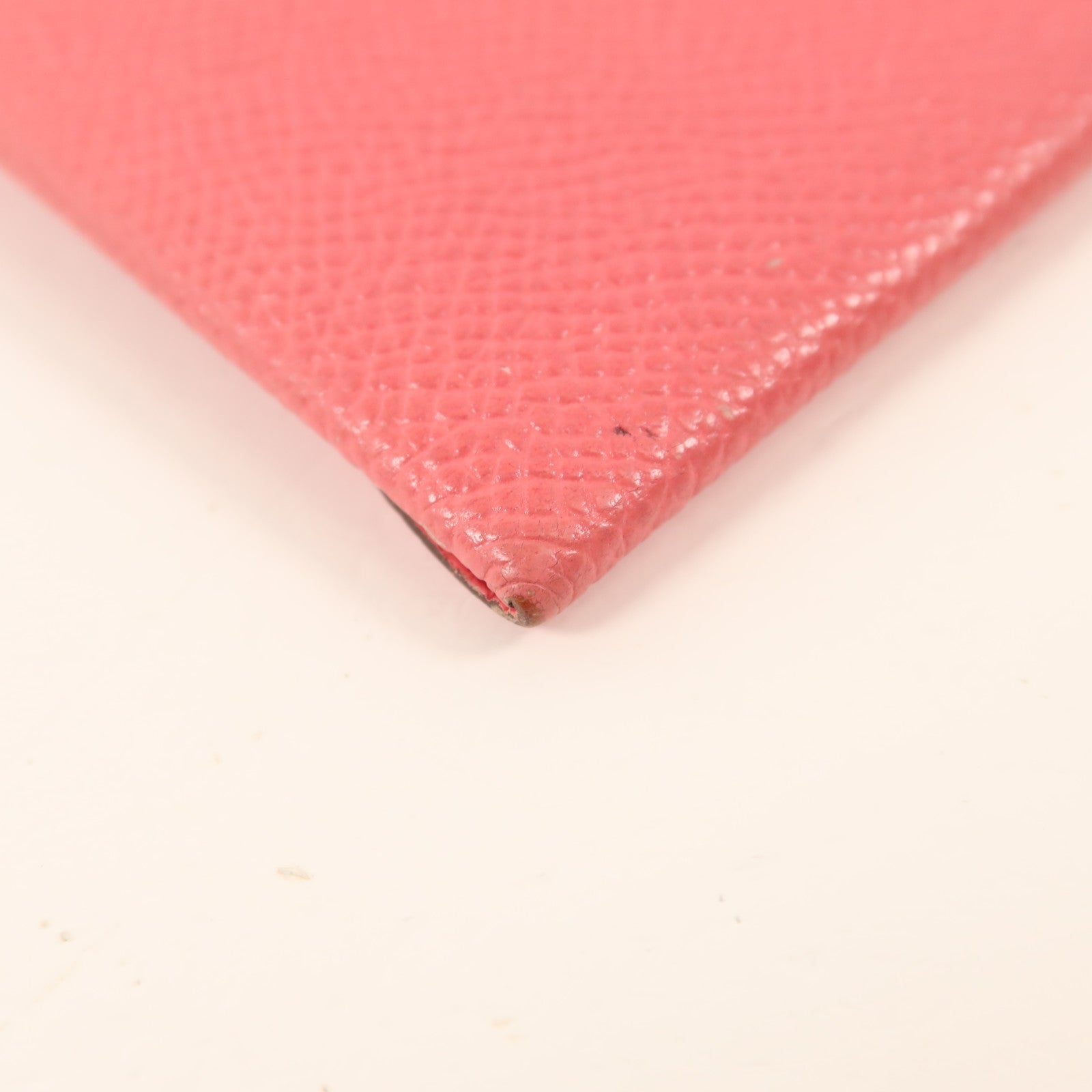 HERMES Epsom皮革Bastia銀扣零錢包Rose Lipstick