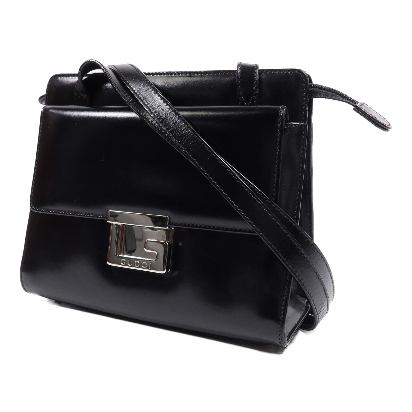 GUCCI 牛皮皮革Vintage Shoulder Bag銀扣肩背袋