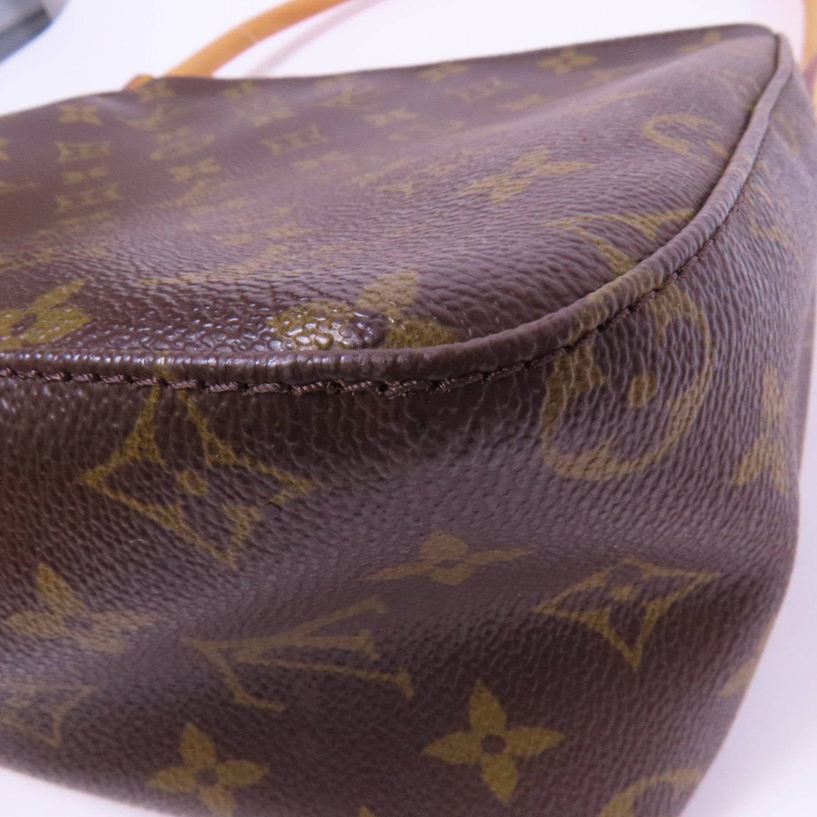 LOUIS VUITTON Monogram Looping MM金扣肩背袋棕色