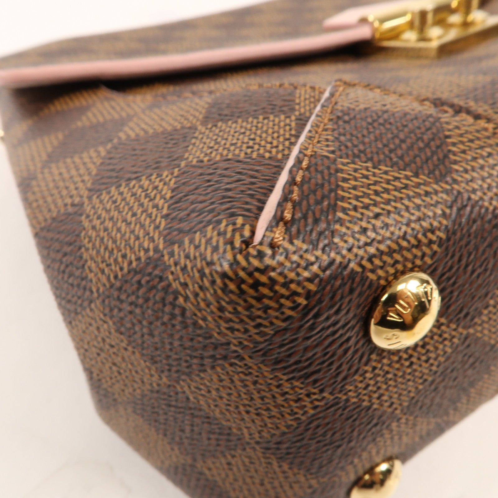 LOUIS VUITTON Damier Caissa金扣鏈帶肩背袋