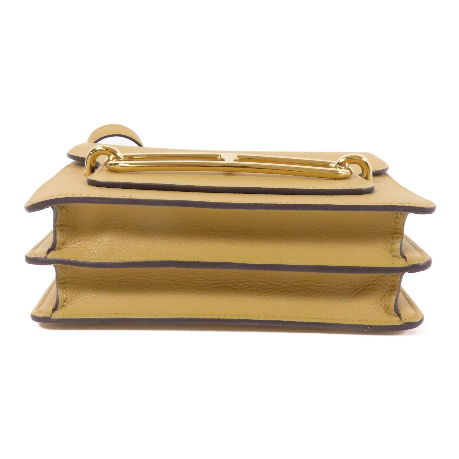 HERMES Evercolor皮革Roulis Mini金扣肩背袋Poussiere