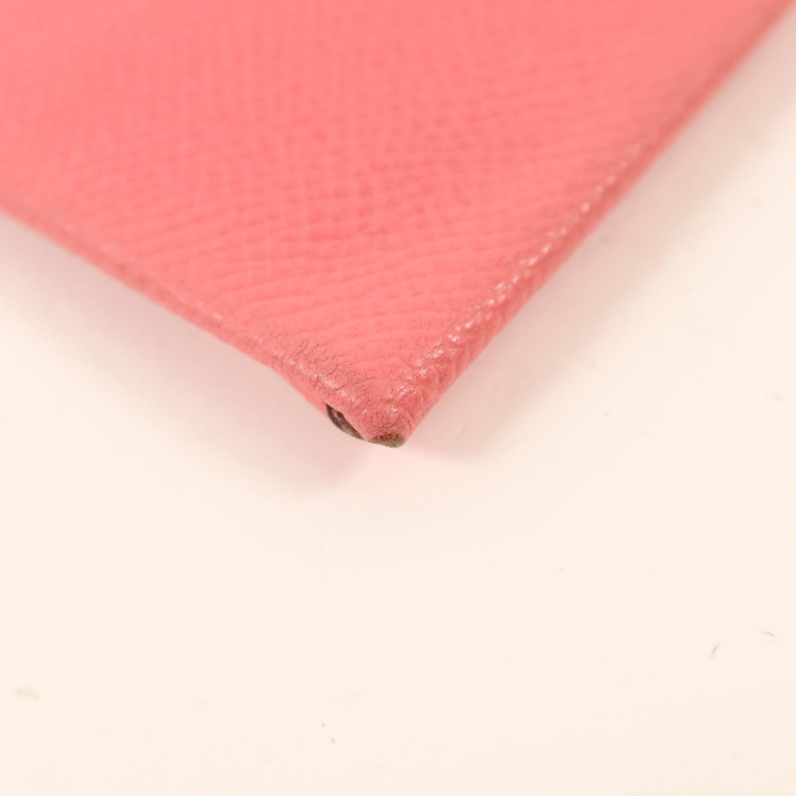 HERMES Epsom皮革Bastia銀扣零錢包Rose Lipstick