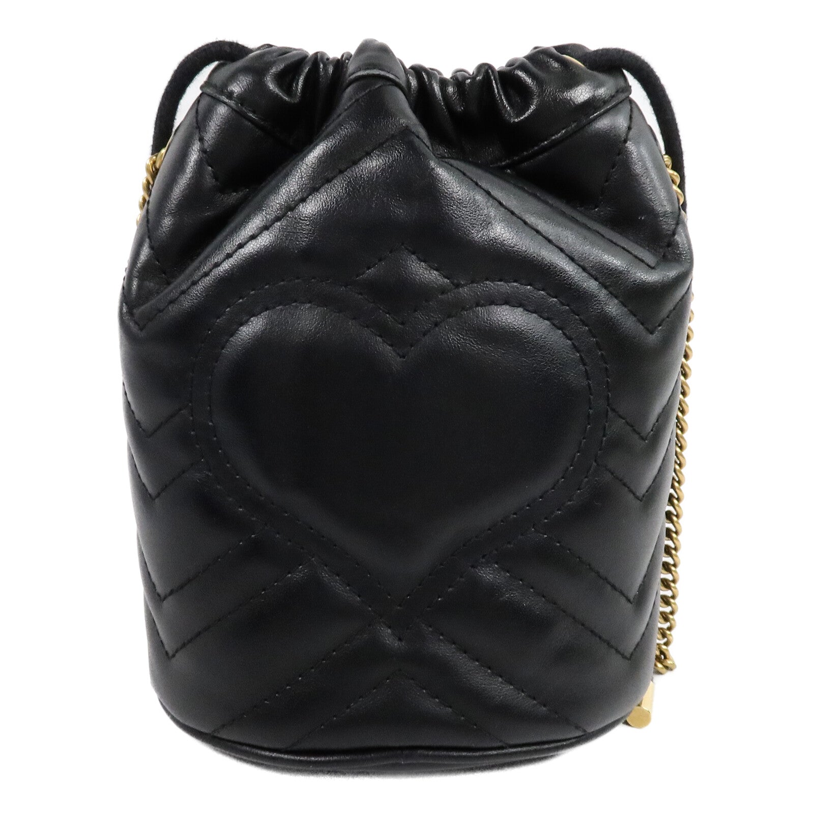 GUCCI 牛皮皮革GG Marmont Mini Bucket Bag鏈帶肩背袋