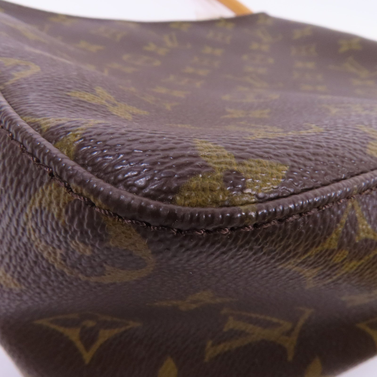 LOUIS VUITTON Monogram Looping MM金扣肩背袋棕色