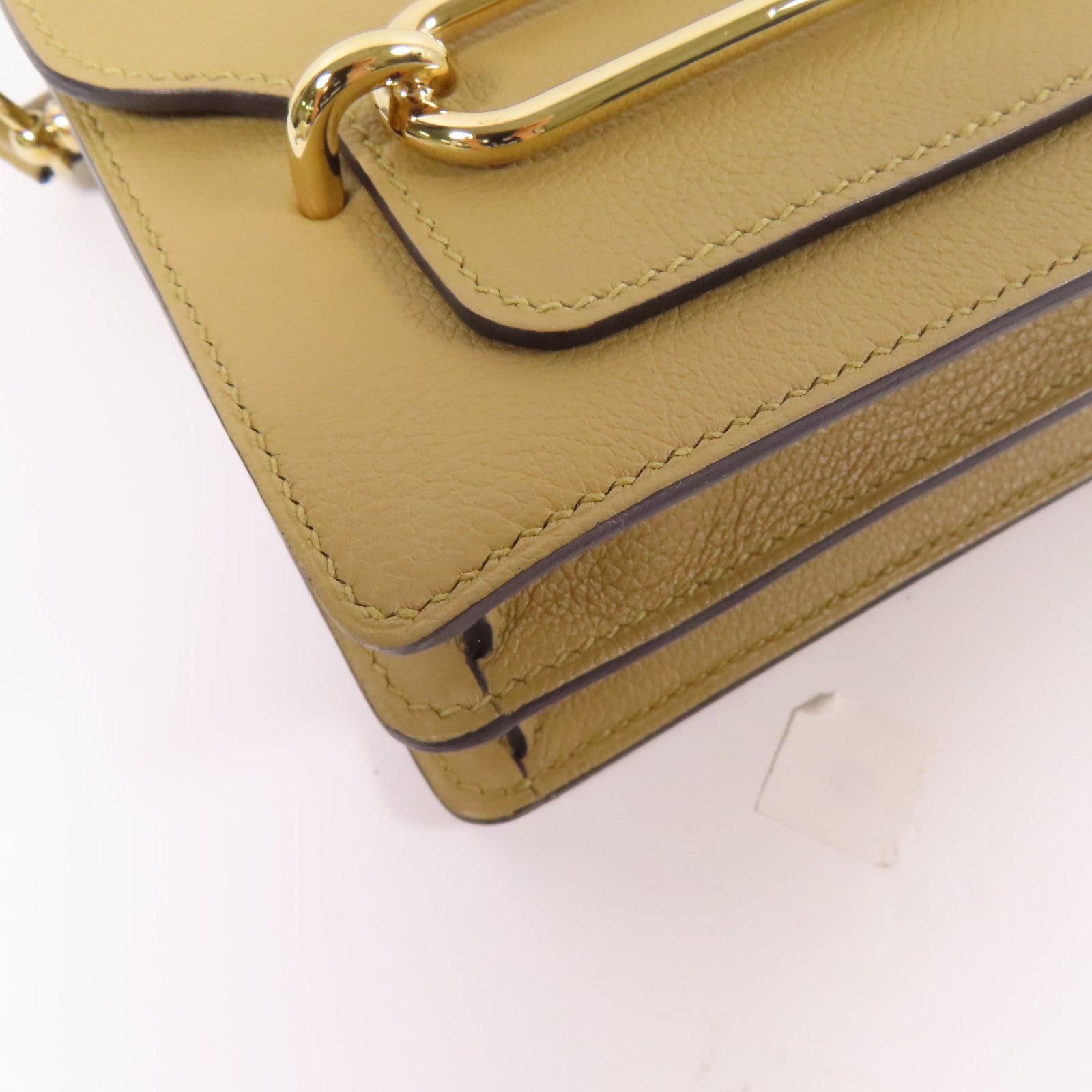 HERMES Evercolor皮革Roulis Mini金扣肩背袋Poussiere
